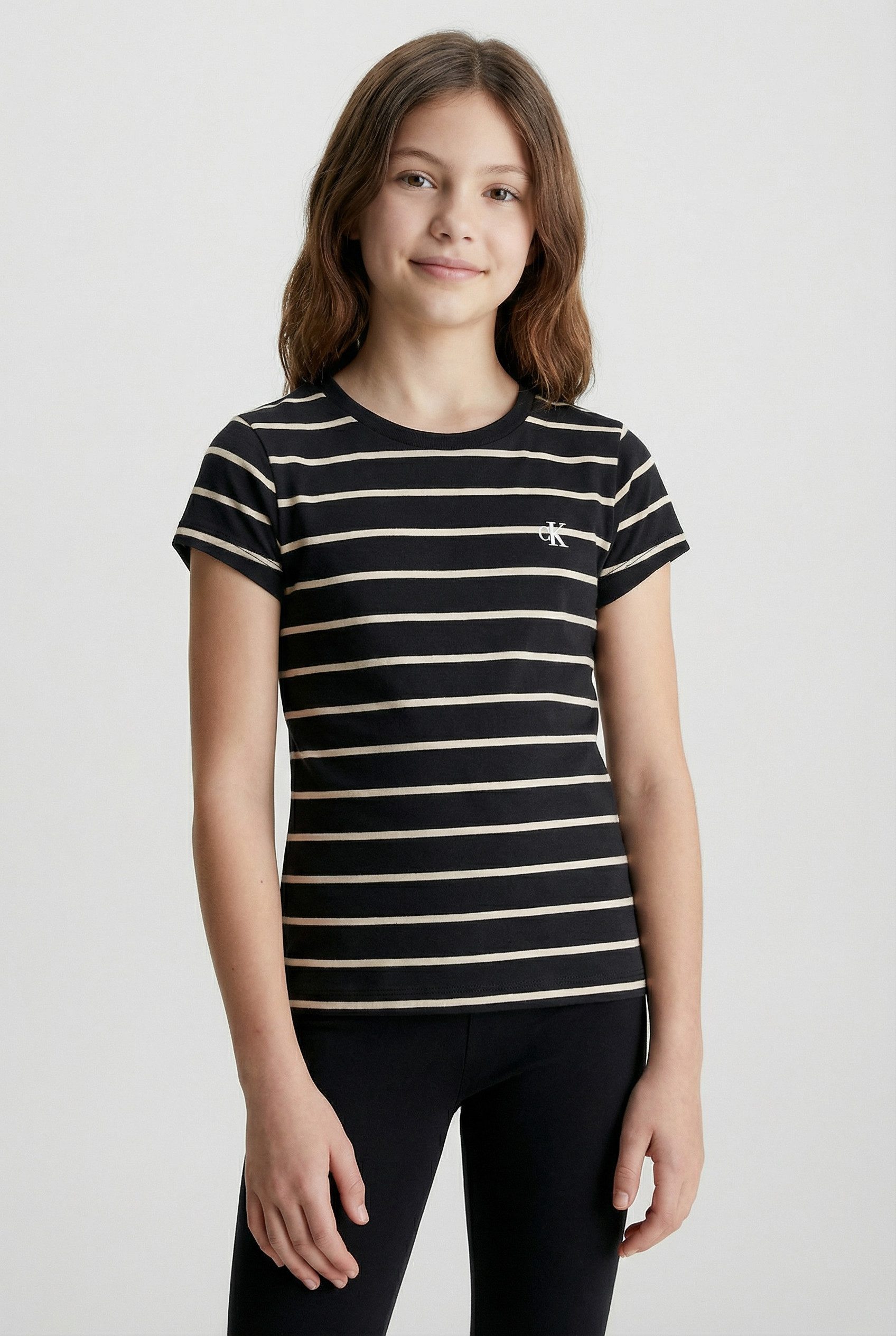 Calvin Klein Jeans T-Shirt 2-PACK STRIPE SLIM SS T-SHIRT (Packung, 2er) für Kinder bis 16 Jahre, unifarben & geringelt