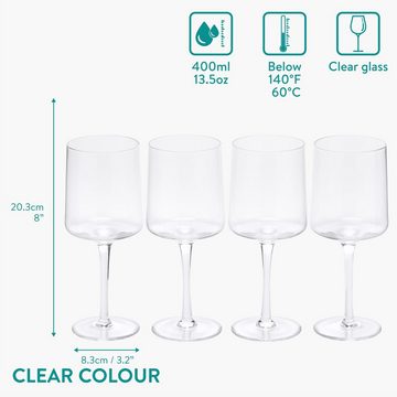 Navaris Weinglas transparente Weingläser 4er-Set - Weingläser mit Stiel - Stilvoll, Glas