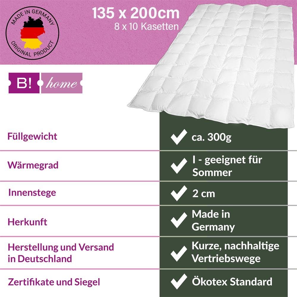 B!HOME Daunenbettdecke B!HOME Sommerdecke Daunen 135x200cm (300g), Füllung: günstig online kaufen