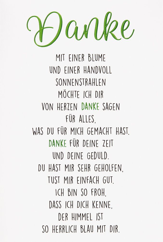Grußkarten Danke - Grusskarte im Format 11,5 x 17 cm mit Briefumschlag