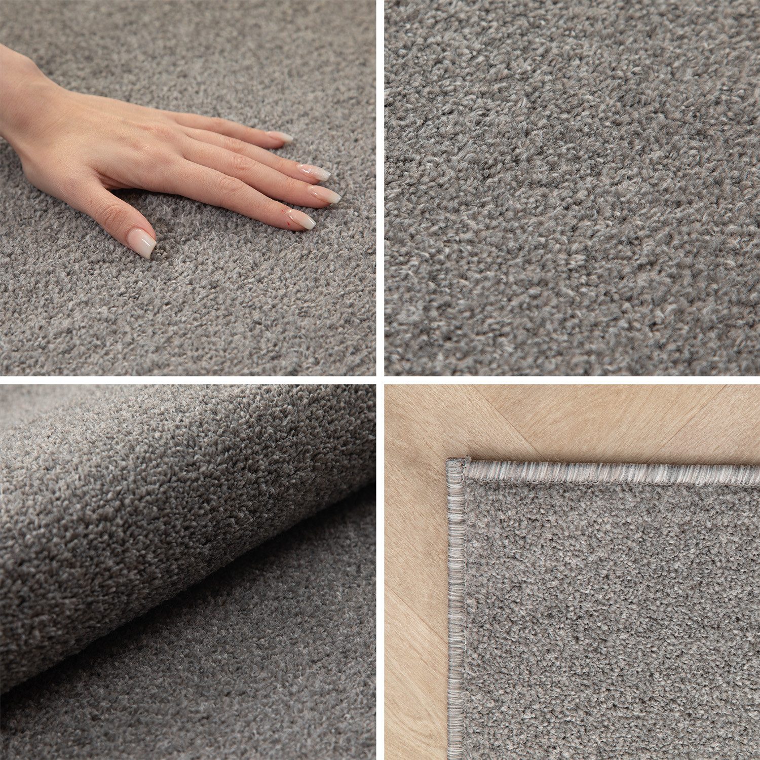 Carpettex Veloursteppich Unicolor - Einfarbig, Läufer, günstig online kaufen