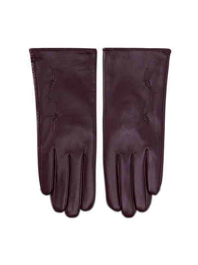 Semiline Lederhandschuhe Damenhandschuhe P8205-3 Dunkelrot