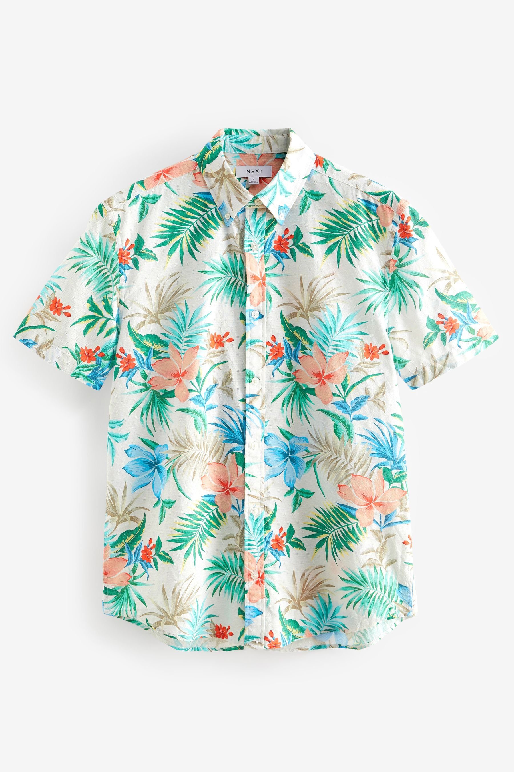 Next Kurzarmhemd Kurzärmeliges Hemd mit Blumenmuster günstig online kaufen
