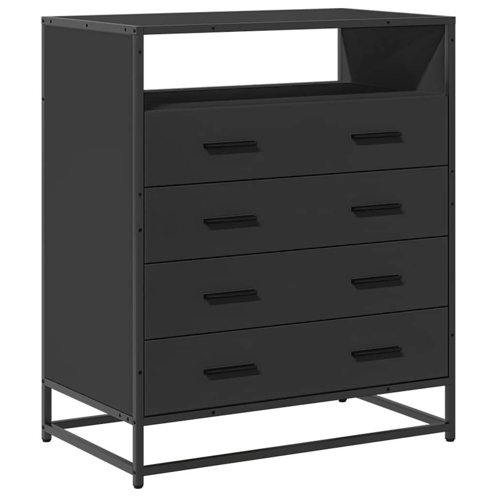 Kommode Schubladenschrank Schwarz 70x41x83,5 cm Holzwerkstoff