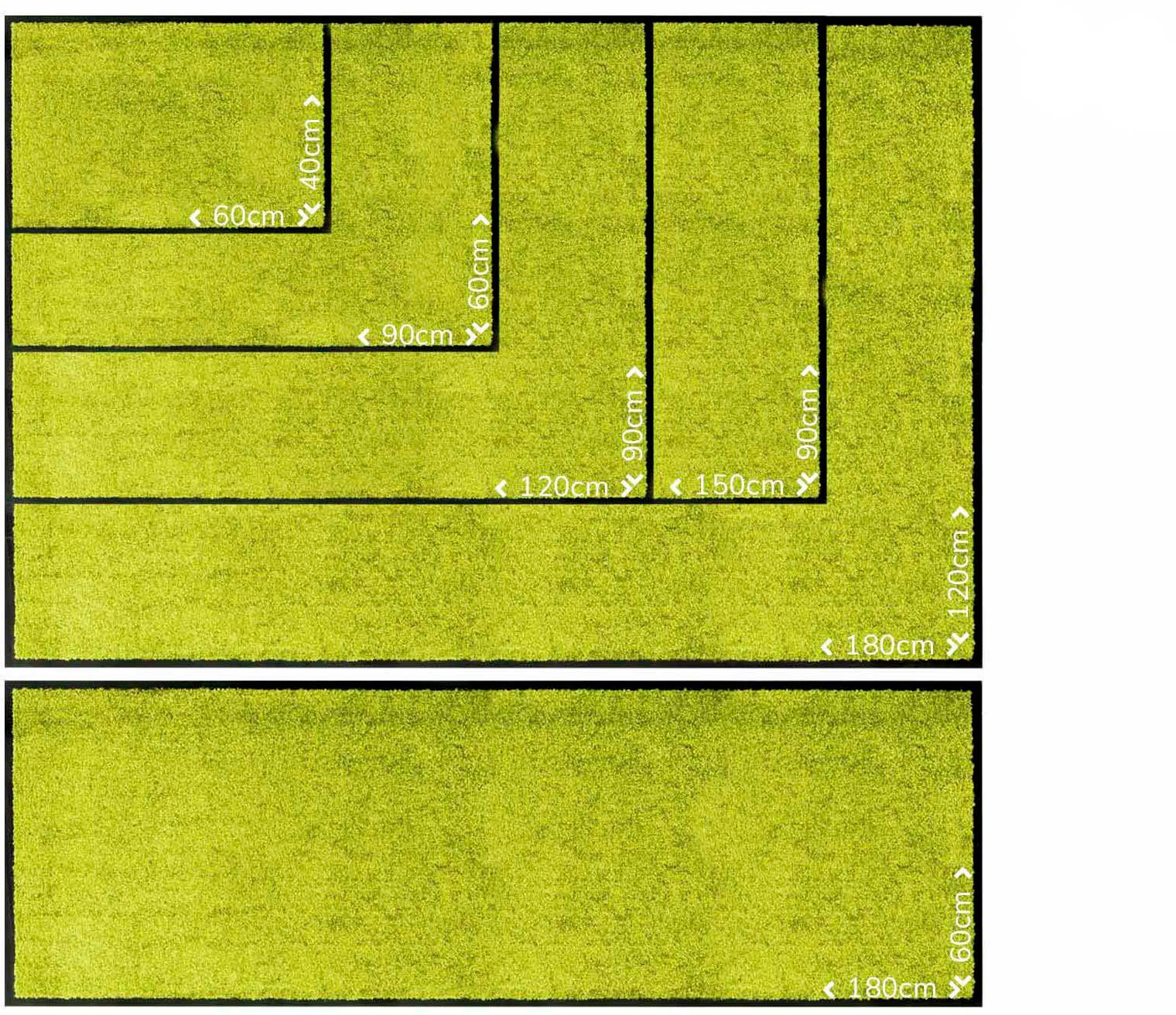 Fußmatte Schmutzfangmatte CLEAN Höhe: waschbar in UV-beständig, grün Schmutzfangmatte, PRO, 8 mm, Primaflor-Ideen Textil, Uni-Farben, rechteckig