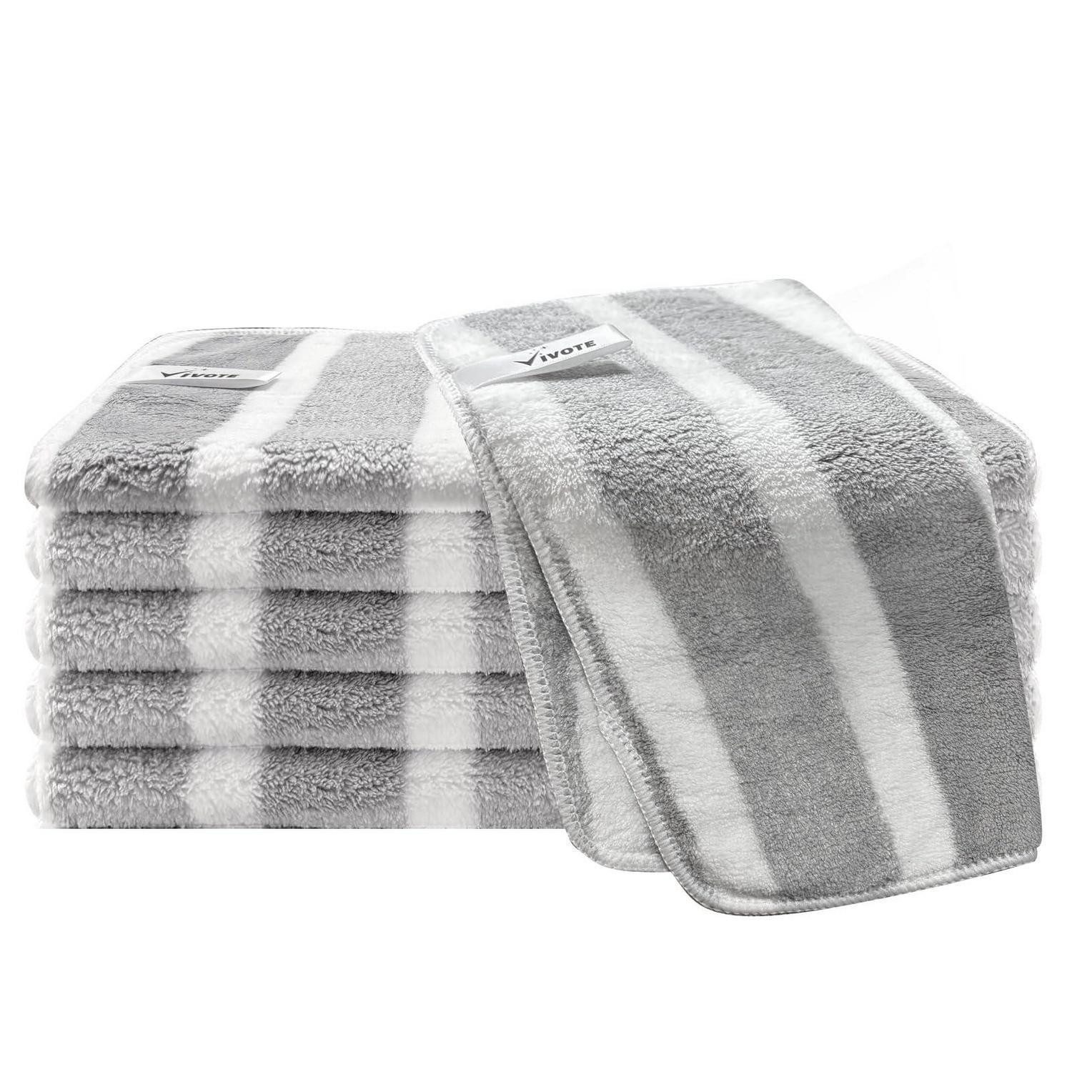 LuxusKollektion Spüllappen Microfaser Waschbar Saugfähig Küche Grau 30x30 30 x 30 cm Mikrofasertuch