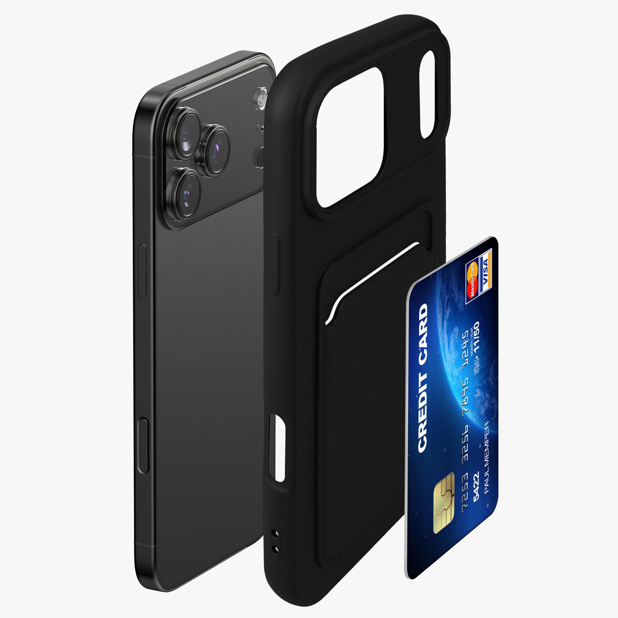 kwmobile Smartphone-Hülle Hülle für Apple iPhone 18 Pro Max / iPhone 17 Pro Max, Handyhülle mit Fach für Karten - Handy Cover Case – Bild 5 von 5