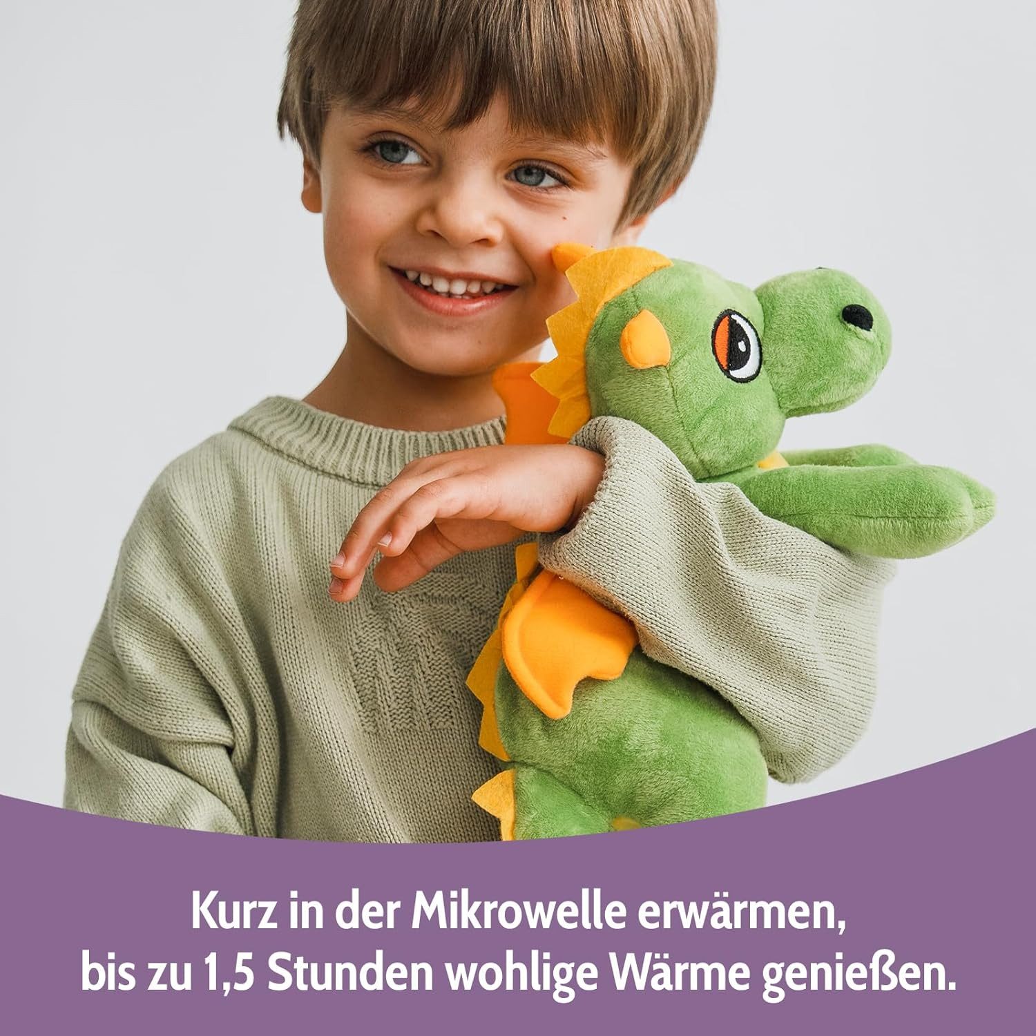 Habibi Plush Wärmekissen Habibi Plush Wärmetier Stofftier 1814 Glücksdrache grün, mit Hirsekörnerfüllung