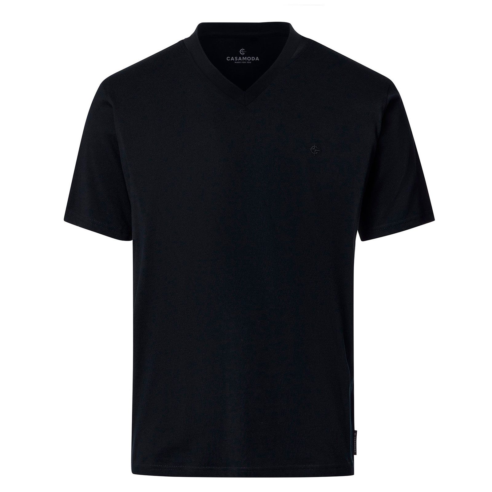 CASAMODA V-Shirt CasaModa Doppelpack V-Neck T-Shirts schwarz XXL