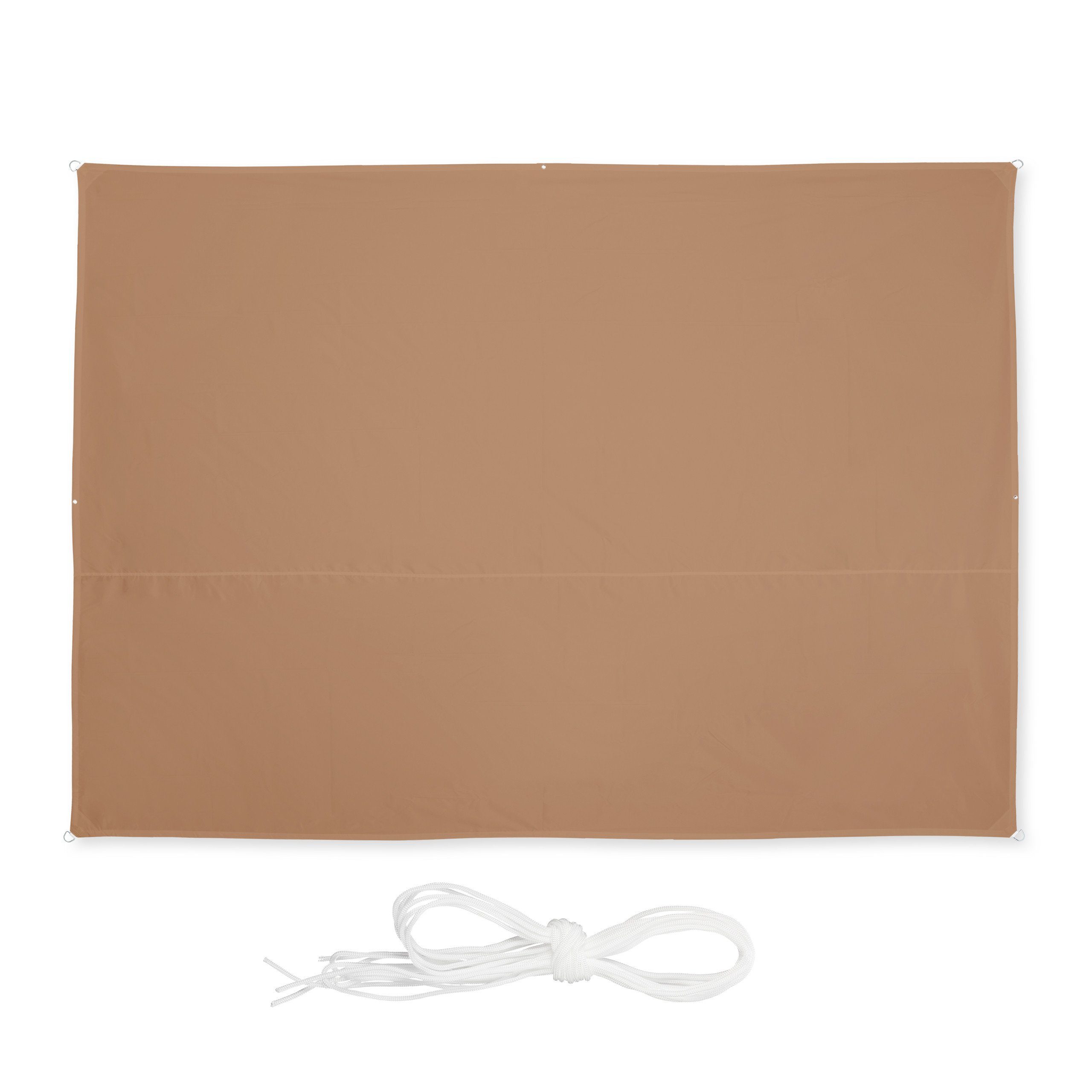 relaxdays Sonnensegel Kaffeebraunes Sonnensegel rechteckig, 2,5 x 3,5 m
