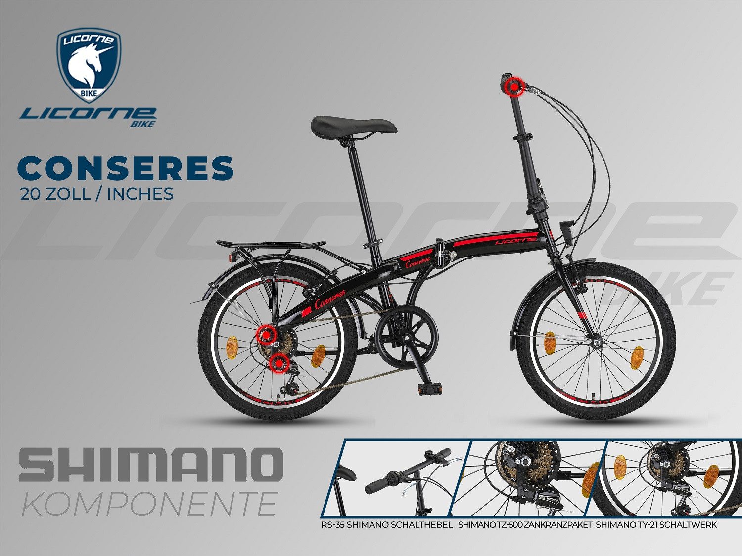 Licorne Bike Klapprad Licorne Bike Conseres Premium Falt Bike in 20 Zoll - Fahrrad