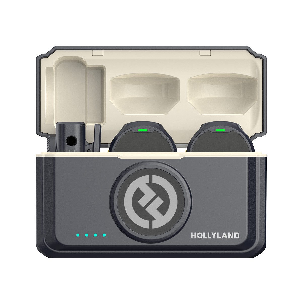 Hollyland Mikrofon Lark M2 Drahtloses Lavalier-Mikrofon (2TX+1RX), 48kHz/24-bit Hi-Fi Audio, 300m Reichweite, ENC-Störschutz
