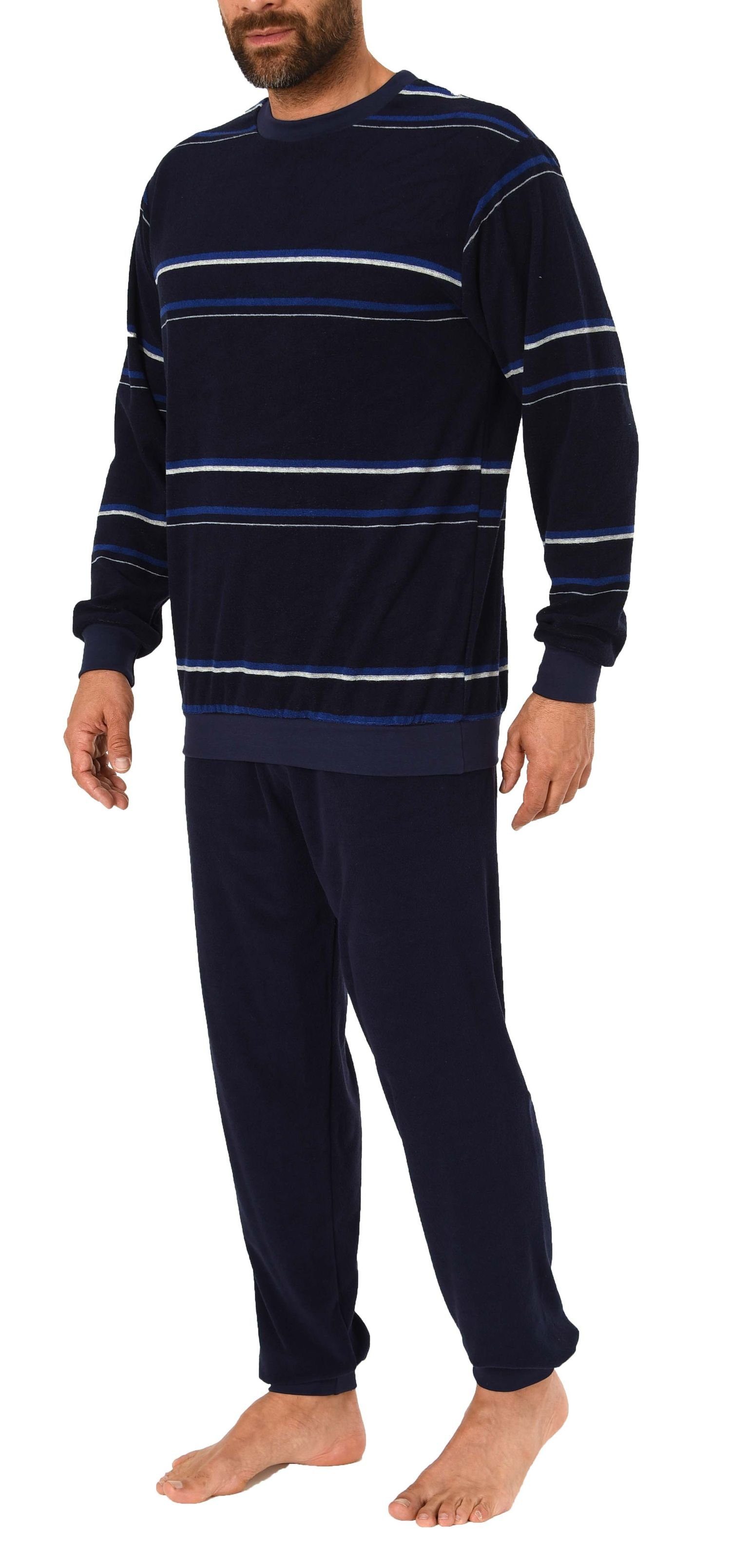 Normann Pyjama Herren Frottee Schlafanzug mit Bündchen, - auch in Übergröße günstig online kaufen