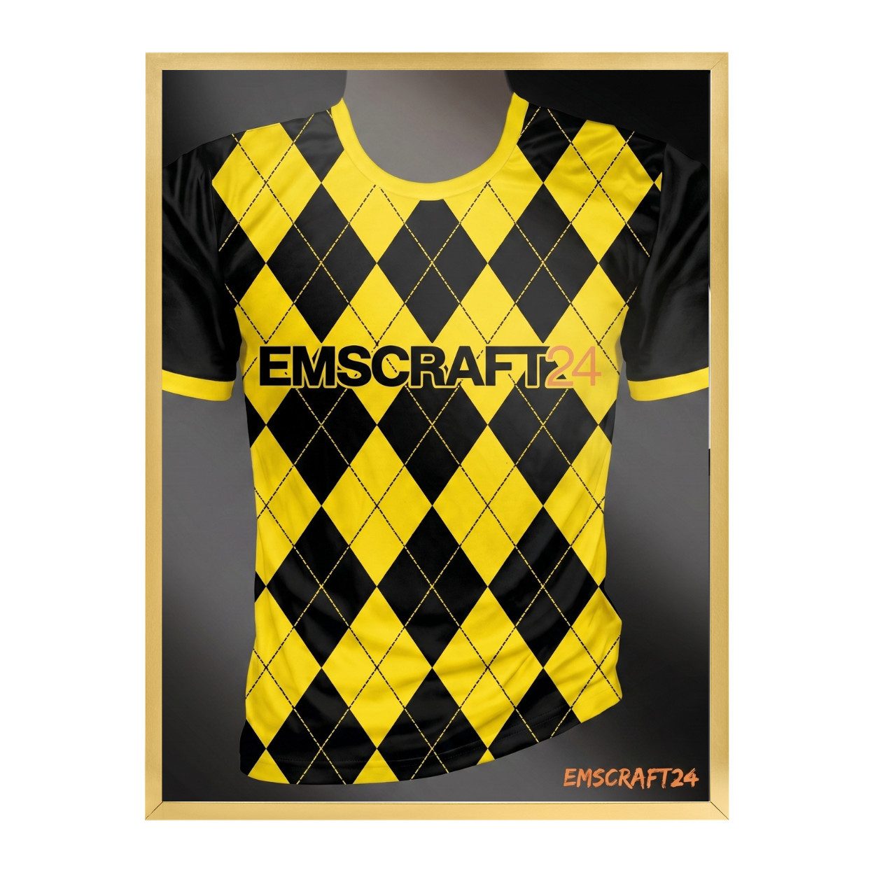 EmsCraft24 Bilderrahmen Trikotrahmen 63 x 83 cm mit Trikot Bügel Halterung EmsCraft24 Fan