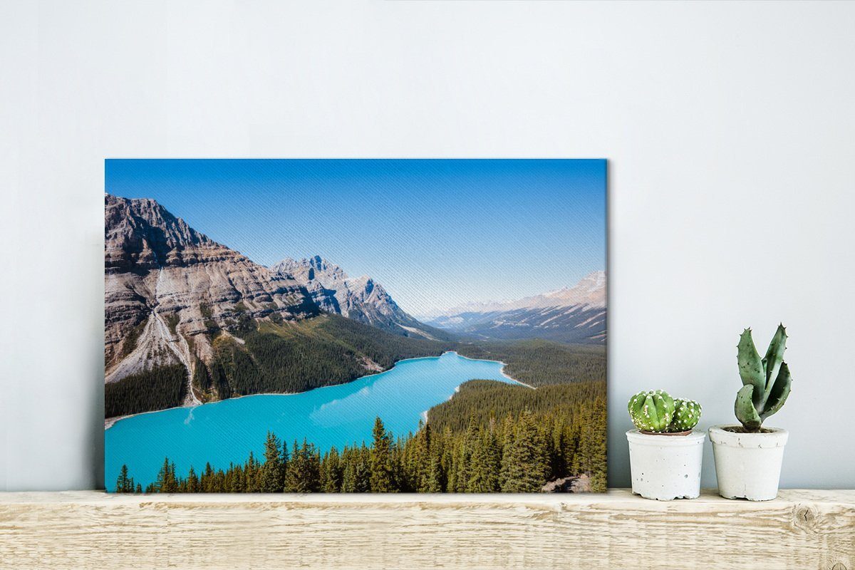 OneMillionCanvasses® Leinwandbild Gewässer im (1 St), 30x20 Aufhängefertig, Banff-Nationalpark Wandbild Wanddeko, in cm Leinwandbilder, Kanada