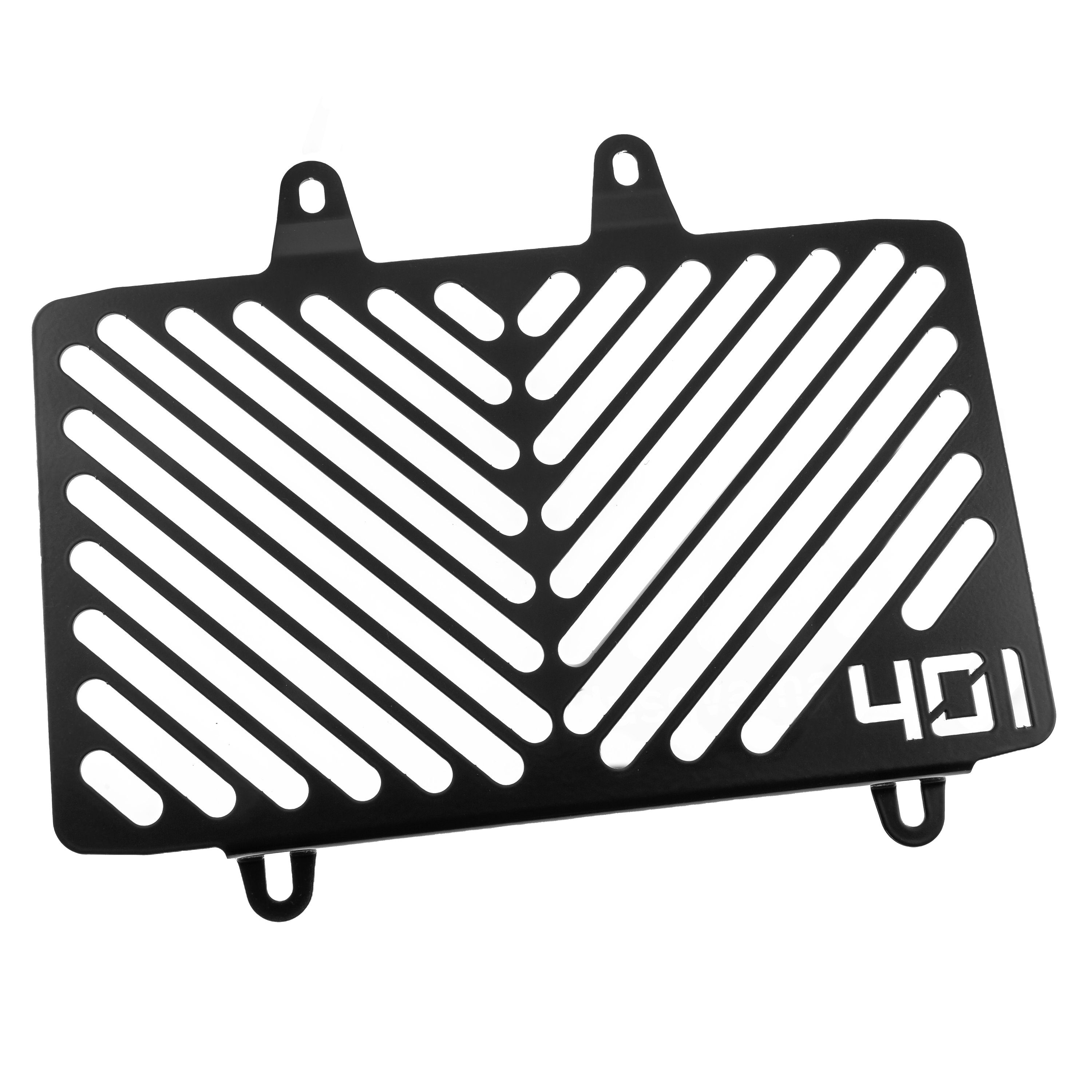 Kühlerabdeckung mit kompatibel Husqvarna schwarz, 401 Logo Motorradkühlerabdeckung Motorrad-Additiv Vitpilen ZIEGER