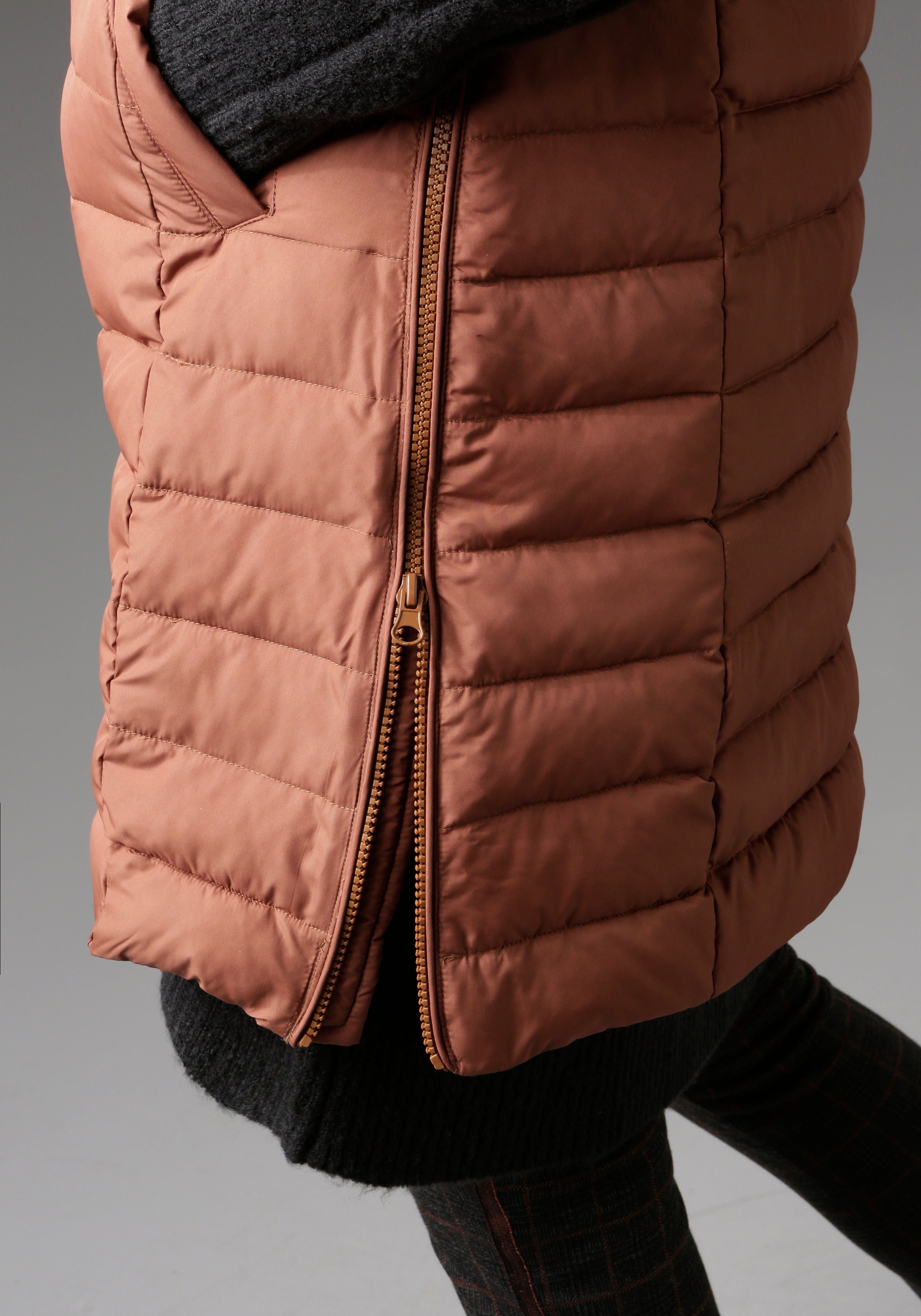 Aniston CASUAL Steppweste mit verstellbarer Kapuze