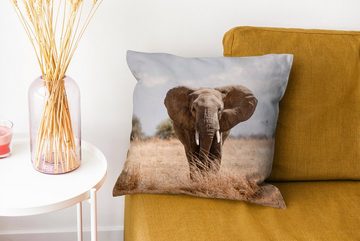 MuchoWow Dekokissen Elefant - Natur - Tiere - Porträt, Zierkissen mit Füllung für Wohzimmer, Schlafzimmer, Deko, Sofakissen