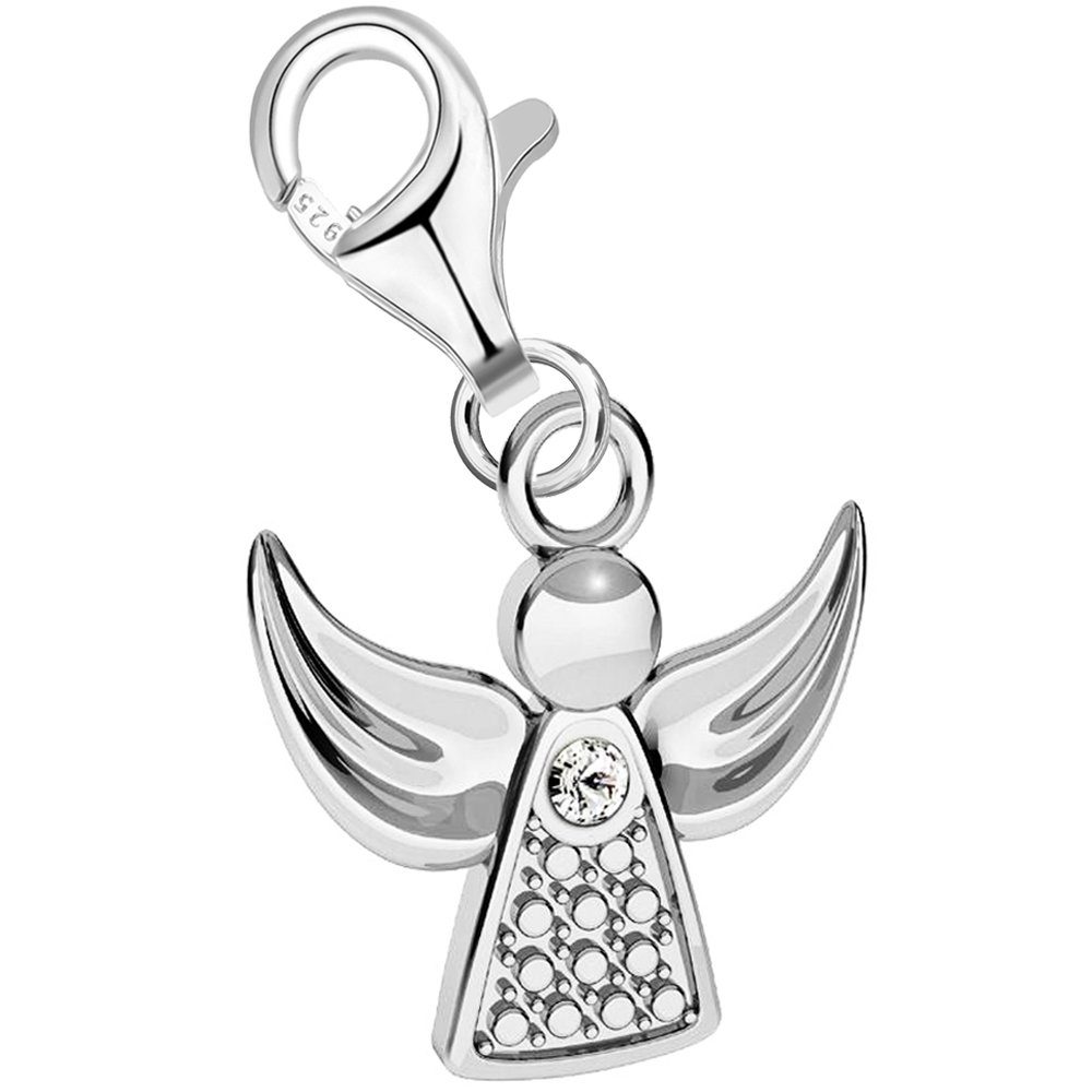 Limana Charm Engel Halskette für Bettelarmband, mit Gliederarmband Zirkonia Kette, oder Armband 925 Anhänger für Schutzengel Sterling-Silber Charm
