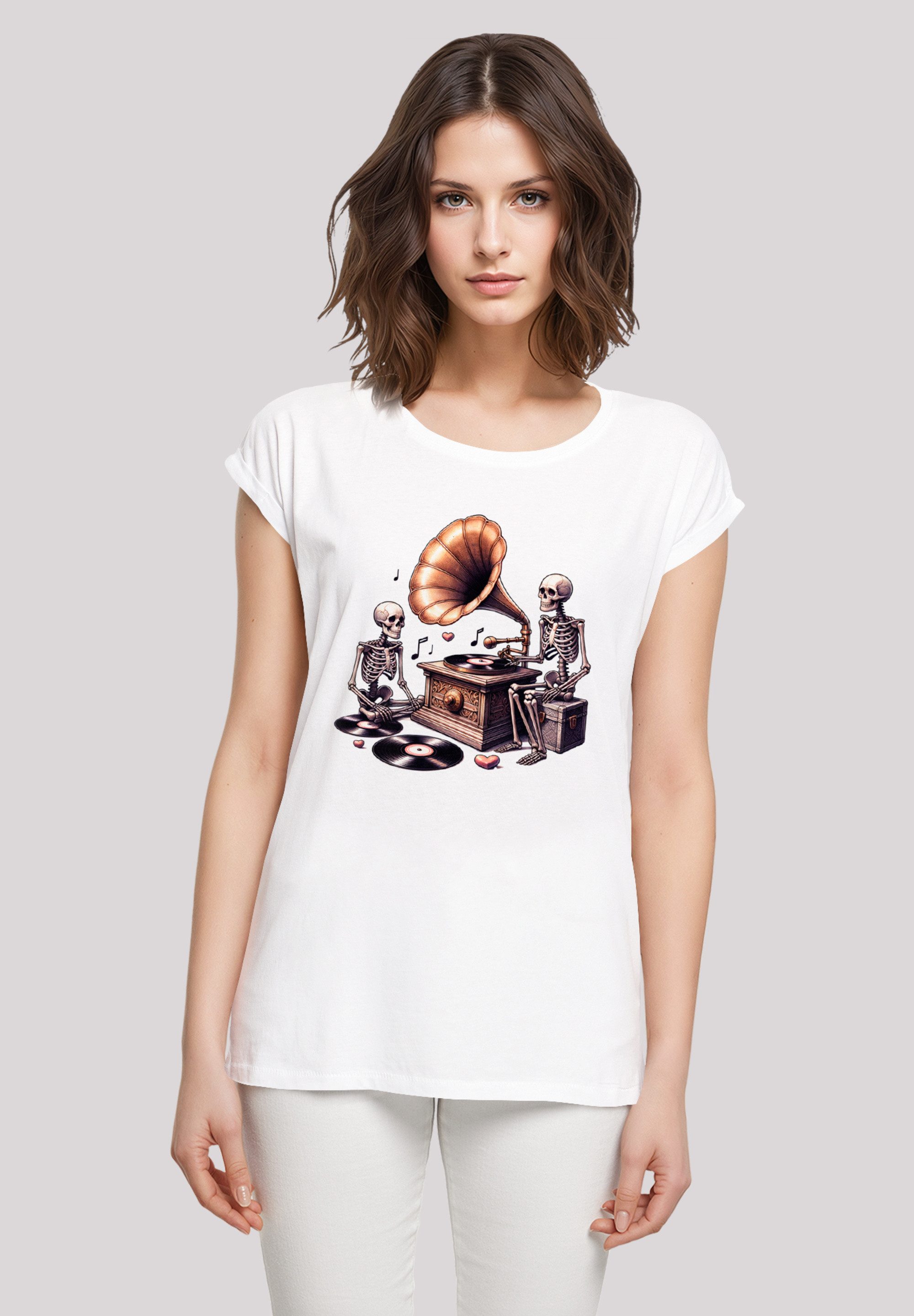 F4NT4STIC T-Shirt "Gothic Skeleton Vintage Plattenspieler", Premium Qualitä günstig online kaufen