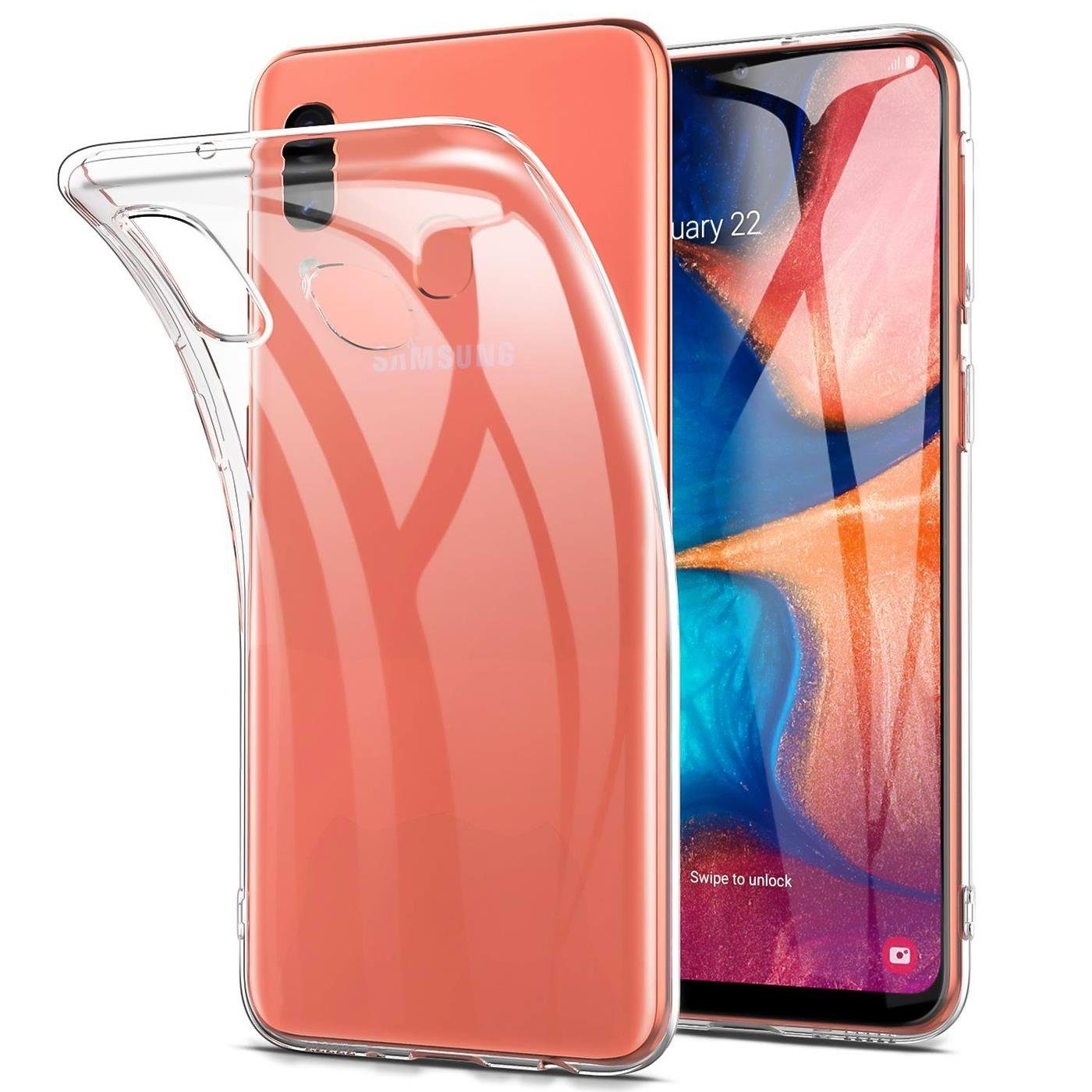 CoolGadget Handyhülle Silikon Handy Hülle Slim für Samsung Galaxy A20e 5,8 Zoll, dünne TPU Schutzhülle Case in transparent / durchsichtig