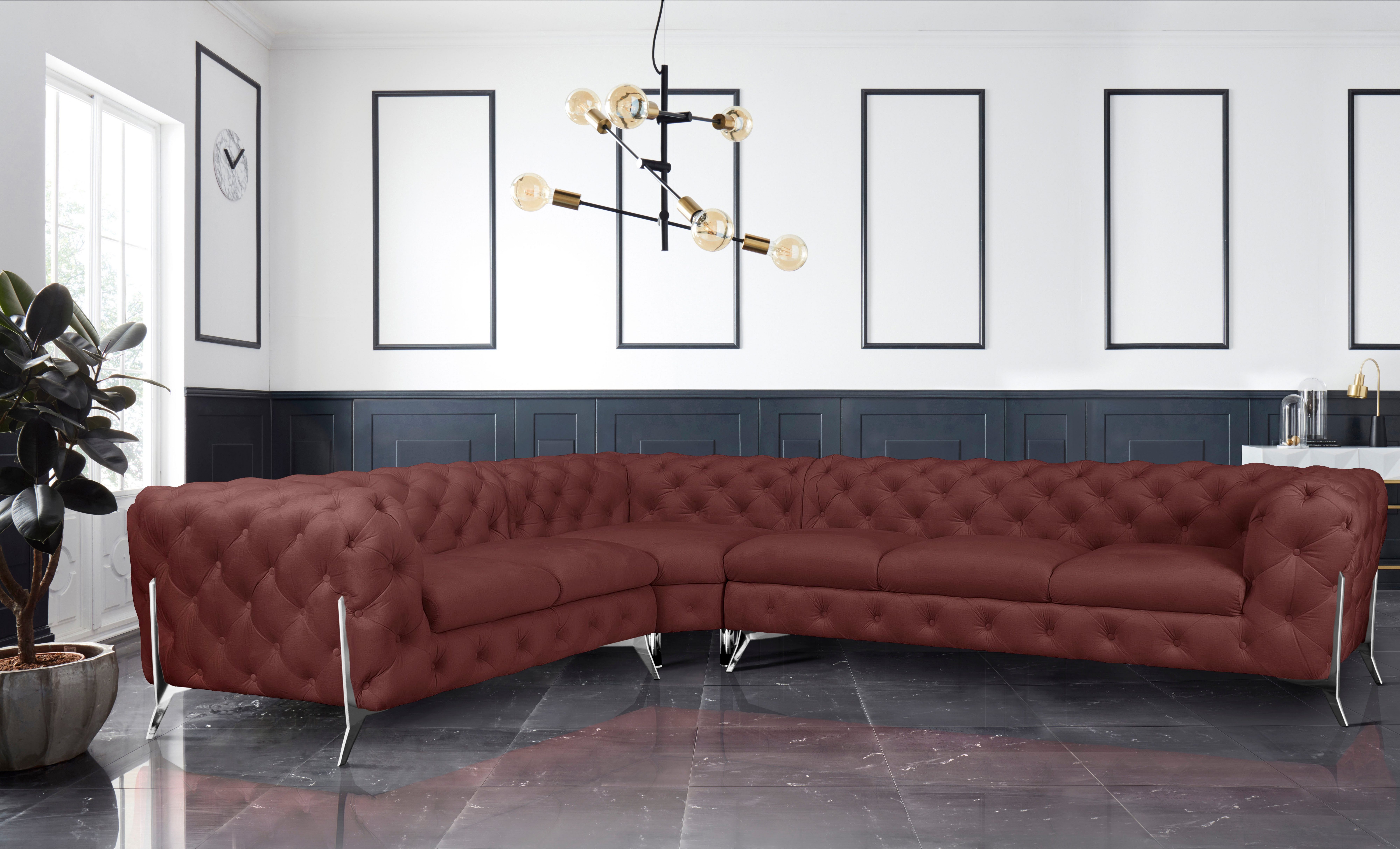 Leonique Chesterfield-Sofa Amaury L-Form, großes Ecksofa, günstig online kaufen