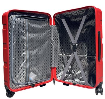 KESSMANN Kofferset 2 Teilig ABS Kofferset rot Reisekoffer Set XL Trolleyset Koffer, 4 Rollen, (Koffer-Set, 2 tlg., Leichtgewicht Rollkoffer mit 360° Rollen Reisen Urlaub Reisekoffer Set), Trolley Gepäckset Hartschalenkoffer Urlaubskoffer Handgepäck Organizer