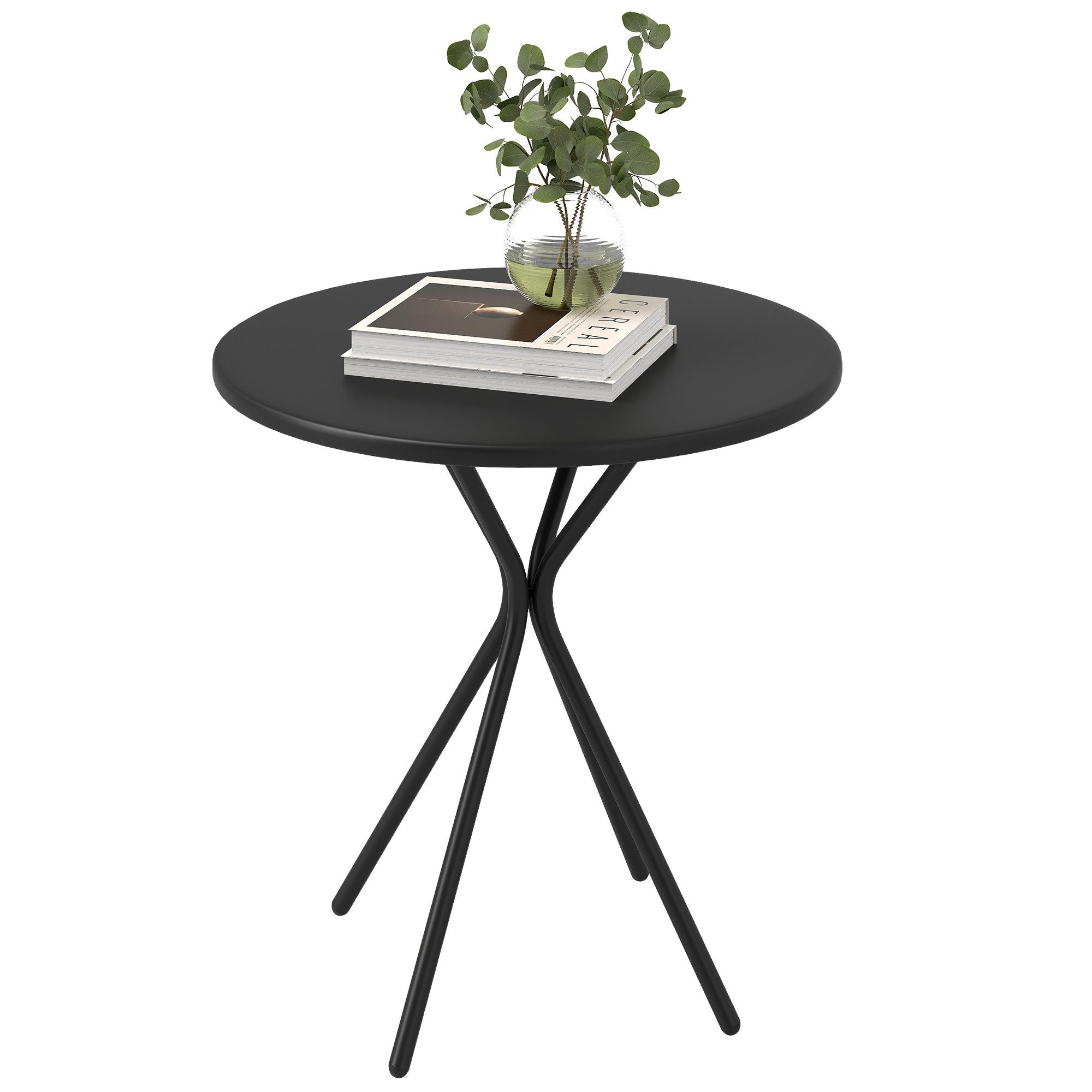 Outsunny Gartentisch mit Fußpolster (runder Esstisch, günstig online kaufen