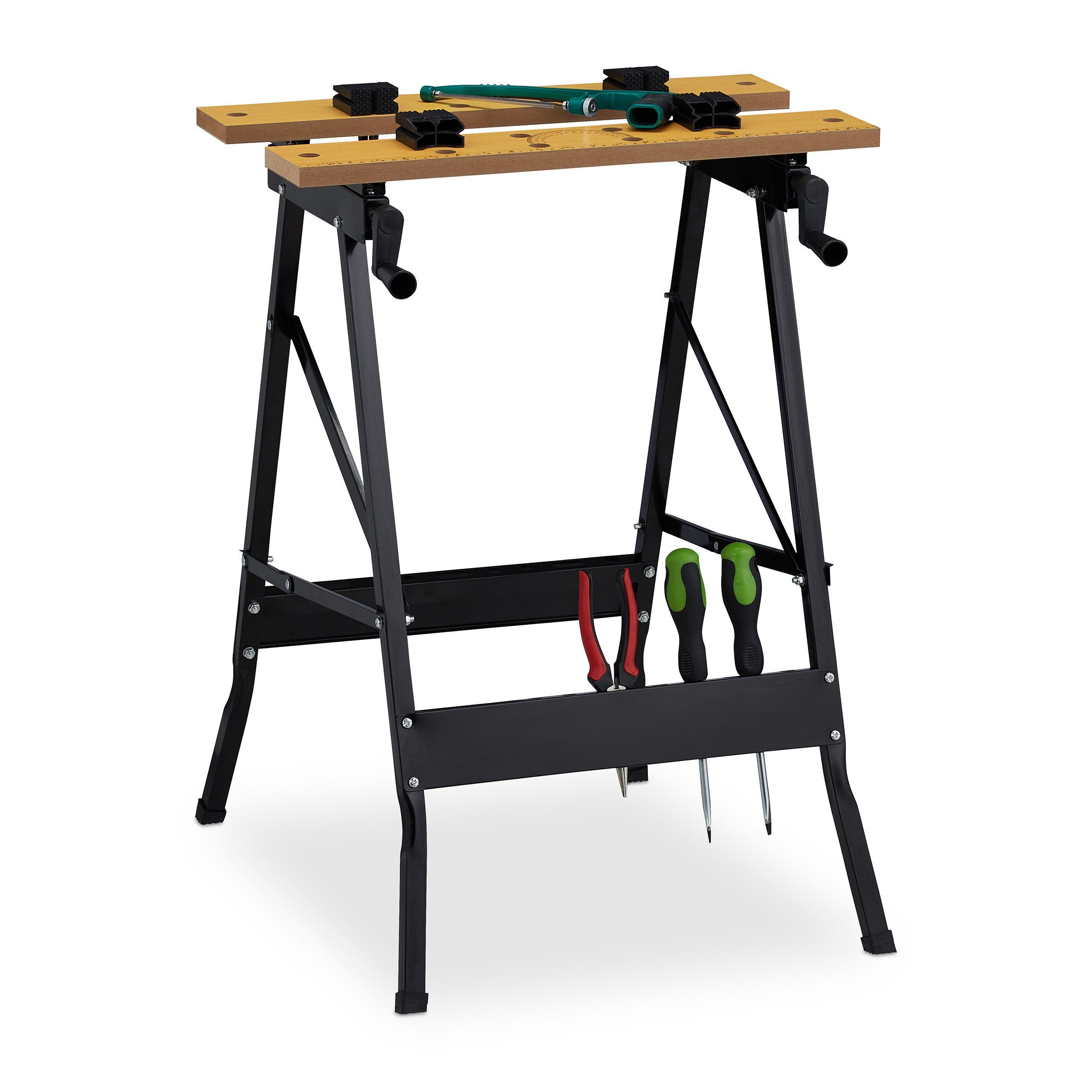 relaxdays Werkbank Klappbare Werkbank mit Spannbacken, (5-tlg) von RELAXDAYS