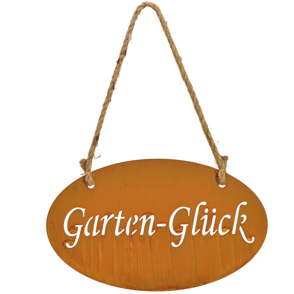 matches21 HOME & HOBBY Gartenfigur »Schild Metall Rostoptik Gartendeko