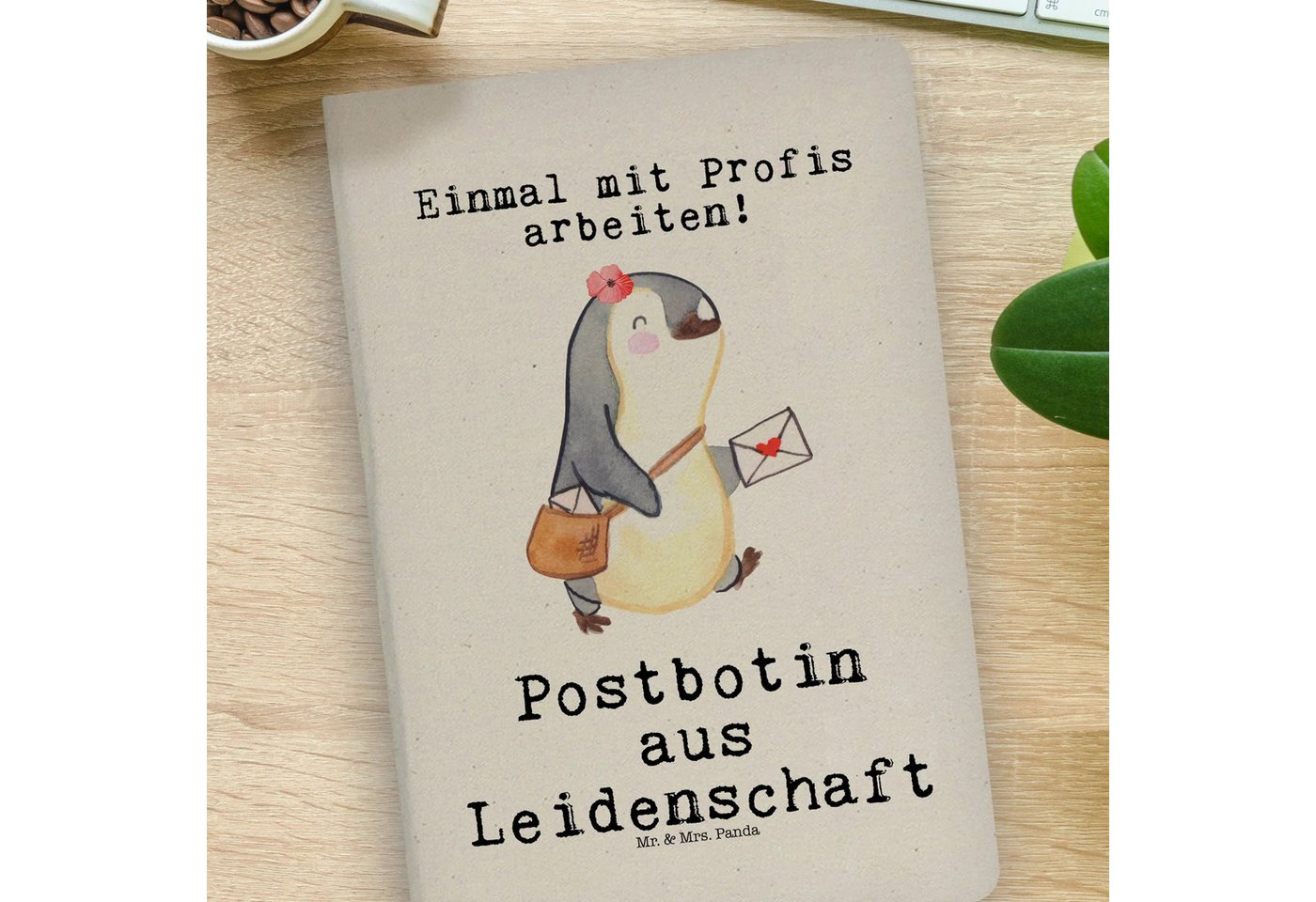 Thumbnail - Mr. & Mrs. Panda Notizbuch Postbotin Leidenschaft - Transparent - Geschenk, Schenken, Notizbuch Mr. & Mrs. Panda, Langle...