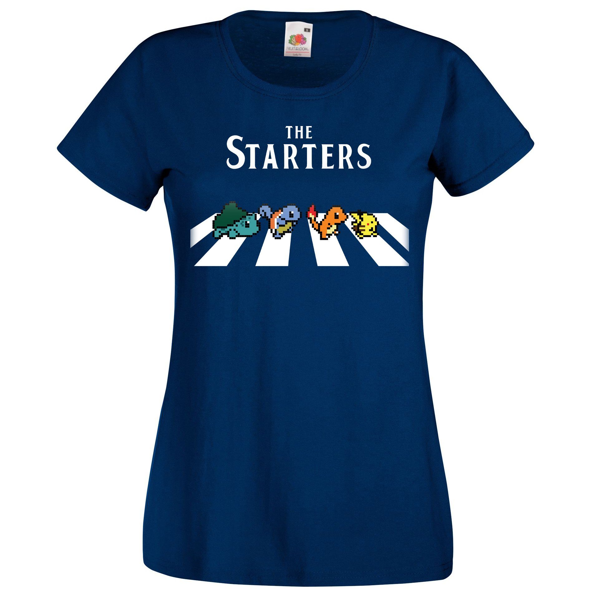 Youth Designz T-Shirt Damen Frontdruck Navyblau trendigem The mit Starters Shirt