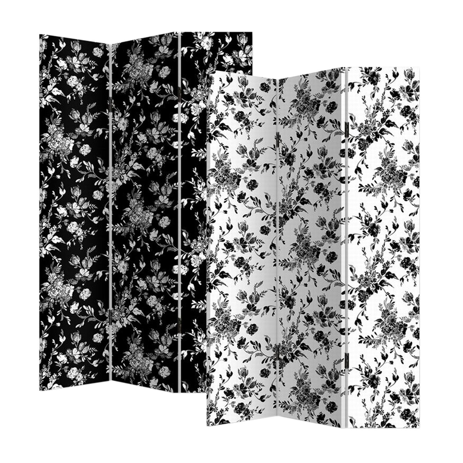 HTI-Living Paravent Paravent Blumen Black and White (Stück, 1 St., 1 Parave günstig online kaufen