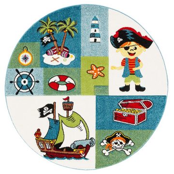 Kinderteppich Kinder Teppich Maui Kids Pirat Rund, Pergamon, Rund, Höhe: 13 mm