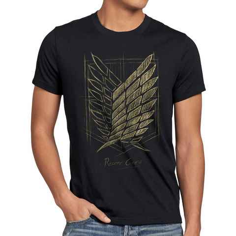 style3 Print-Shirt Herren T-Shirt Protect the Wall AoT on attack anime titan