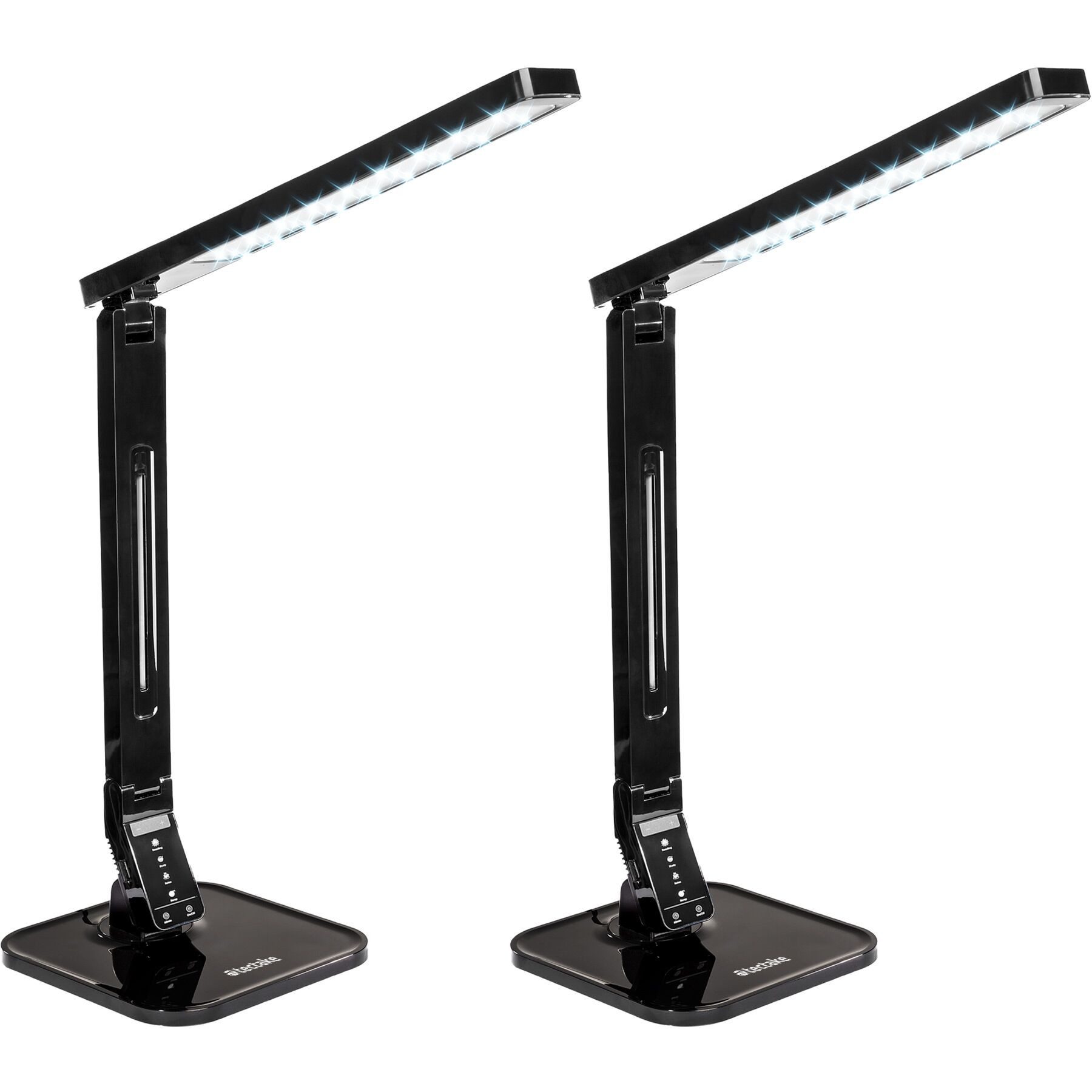 tectake Schreibtischlampe dimmbare Lampe mit Touchpanel, inklusive USB-Anschluss, USB Anschluss, Warmweiß, 4 Farbtemperaturen, dreh-, neig- und klappbar, Kunststoff
