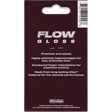 Dunlop Plektrum, 550P200 Flow Gloss Pick 2,00 mm - Plektren Set