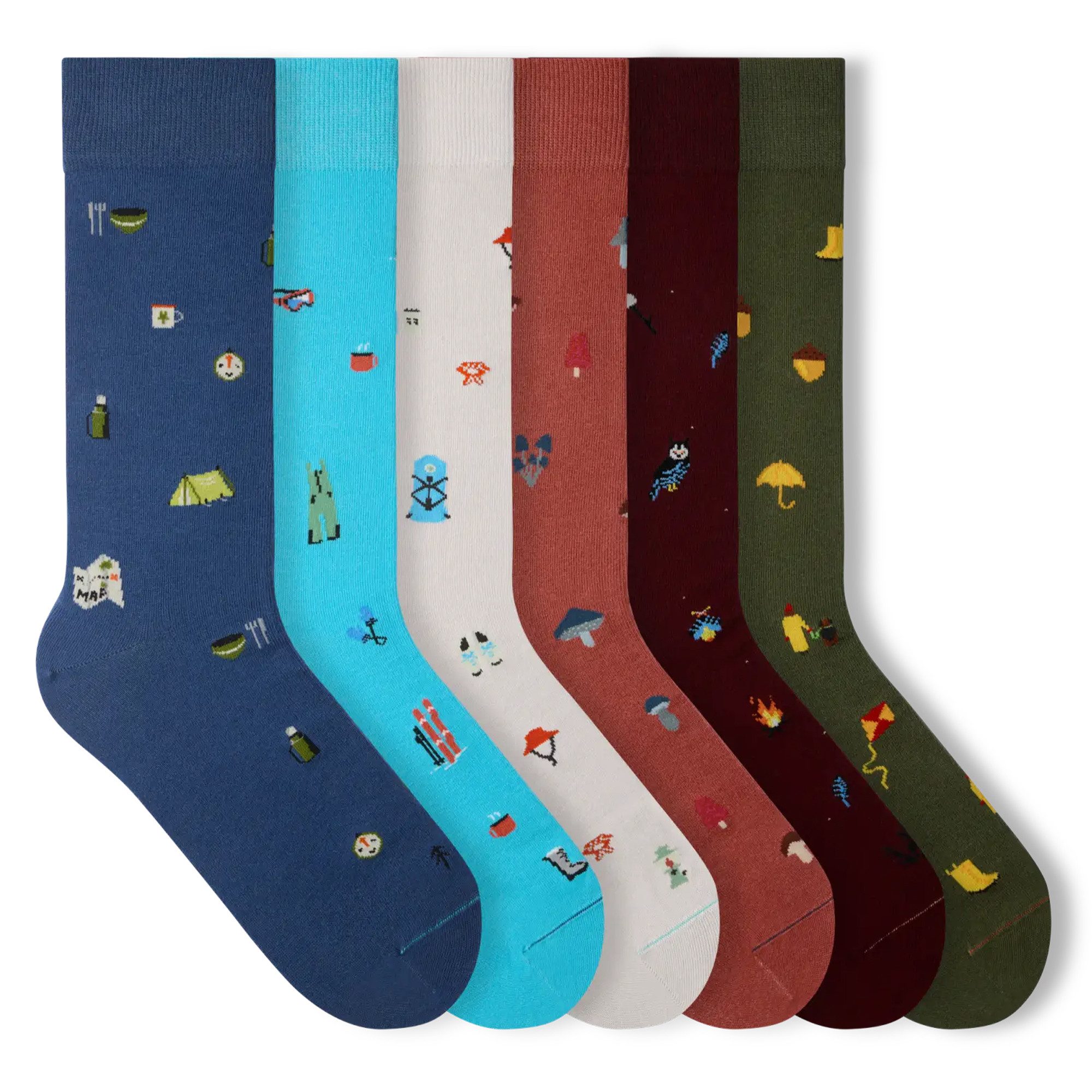 von Jungfeld Socken Signature Icons SET Baumwoll-Mischung 35-46 Unisex (6-Paar, 6 Paar) Lustige Motivsocken aus Bio-Baumwolle