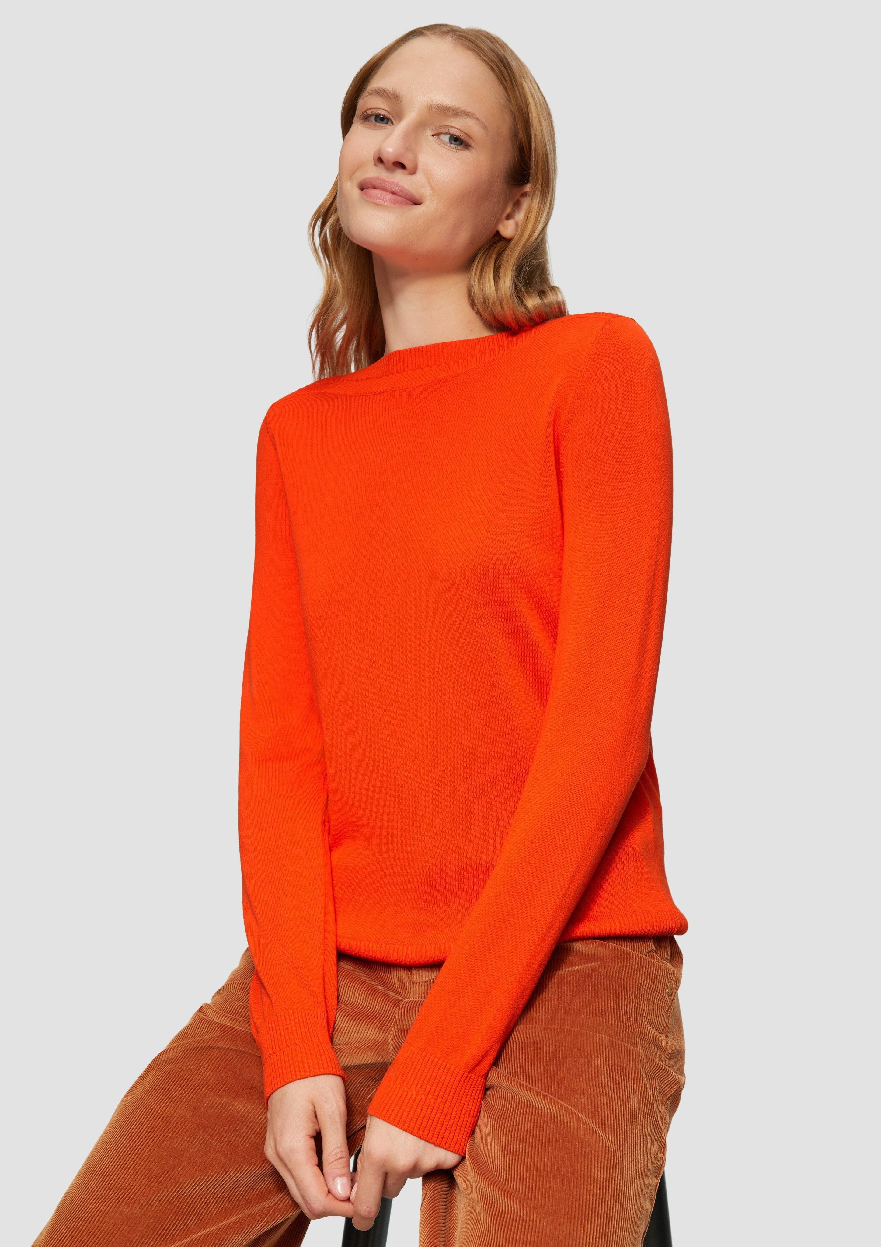 s.Oliver Strickpullover Strickpullover mit U-Boot-Ausschnitt günstig online kaufen