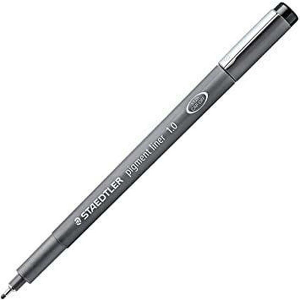 STAEDTLER Fineliner Filzstifte Pigment Liner 308 Schwarz 10 Stück 1,0 mm