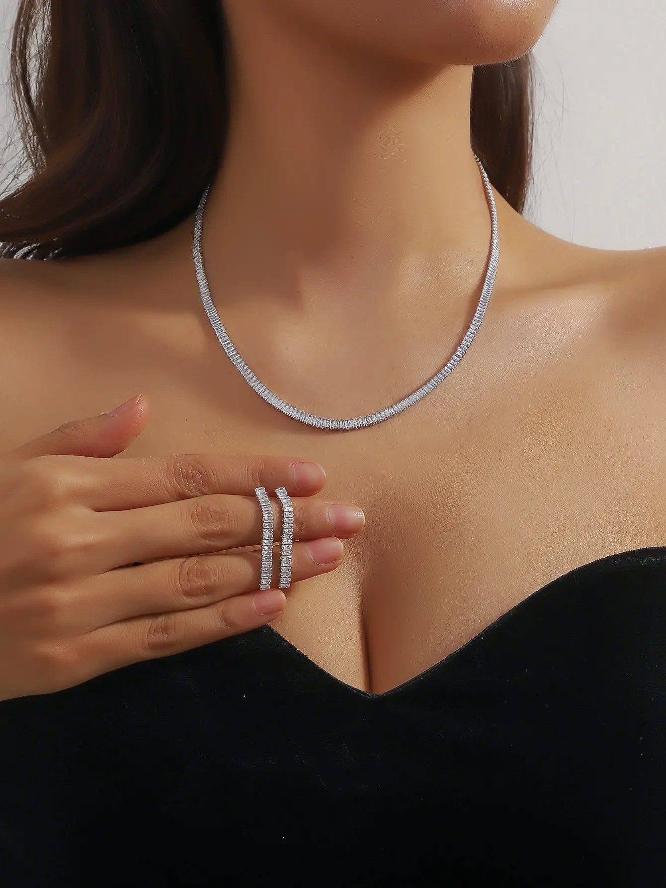ROUGEMONT Schmuckset Brautschmuck-Set funkelnde Zirkonia Halskette günstig online kaufen