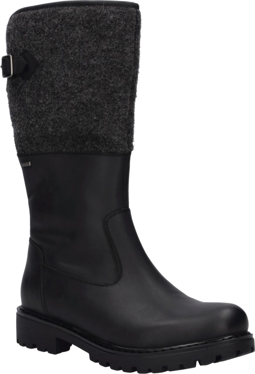 Josef Seibel Melinda 34 Stiefel Blockabsatz, Langschaftstiefel mit Filzbesatz, Weite G