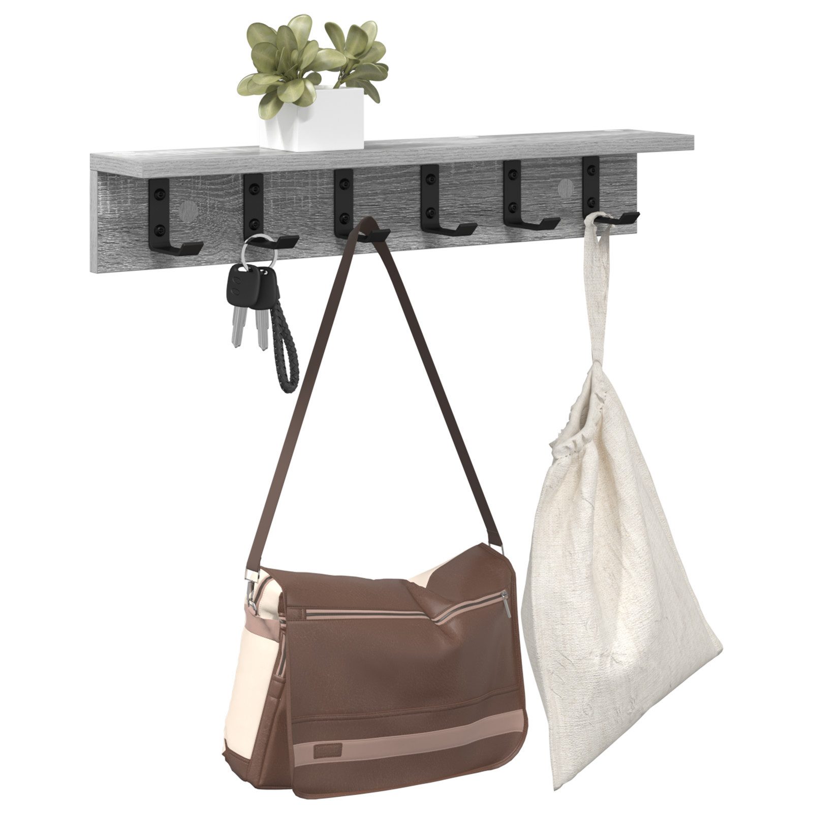 vidaXL Regal Wandmontierter Kleiderständer Grau Sonoma günstig online kaufen