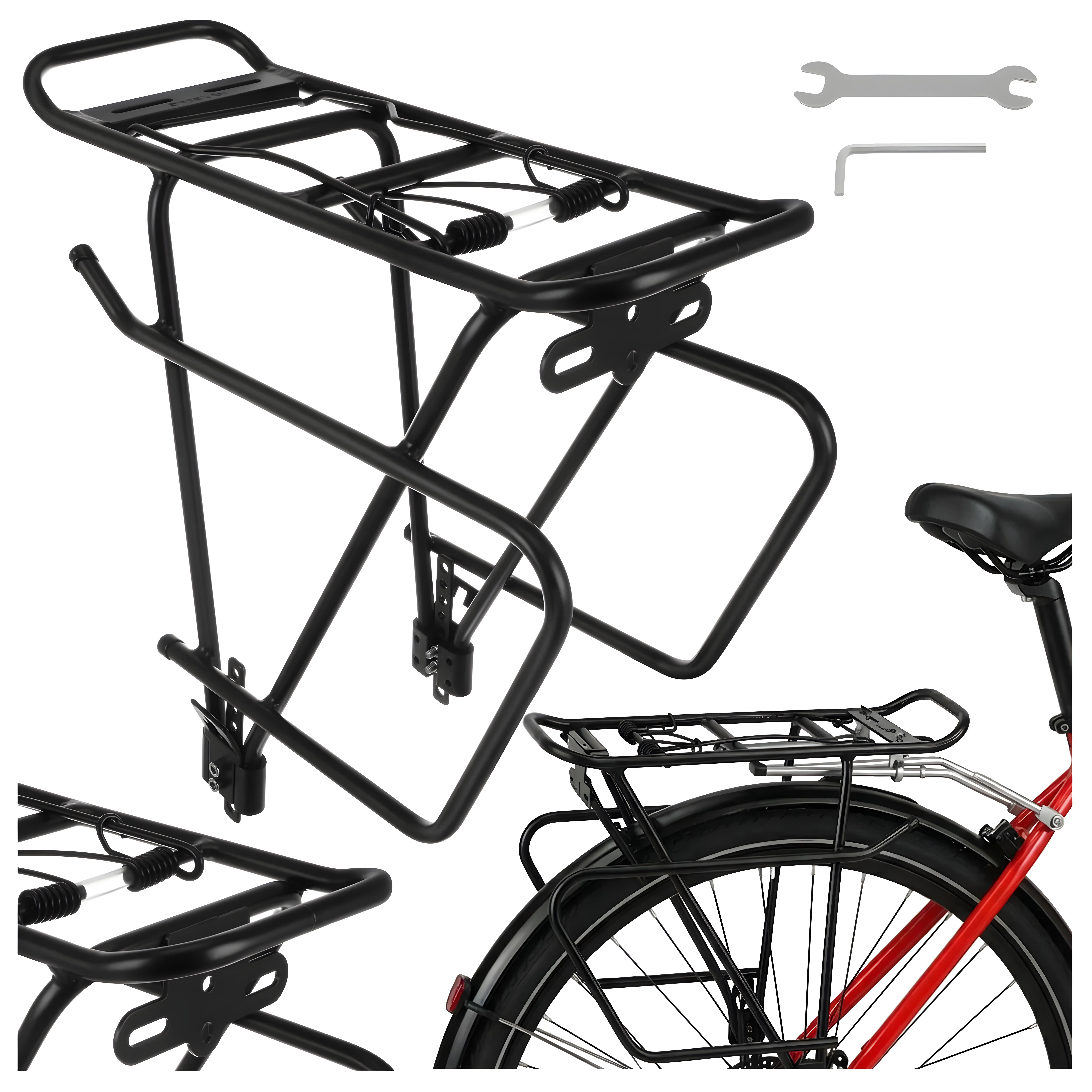 Trizand Fahrrad-Gepäckträger Fahrrad Gepäckträger Heckträger Fahrradträger (Fahrradgepäckträger, 1-St., Fahrradgepäckträger inklusive Montagesatz), passend für 24-29 Zoll; leichte Aluminiumkonstruktion