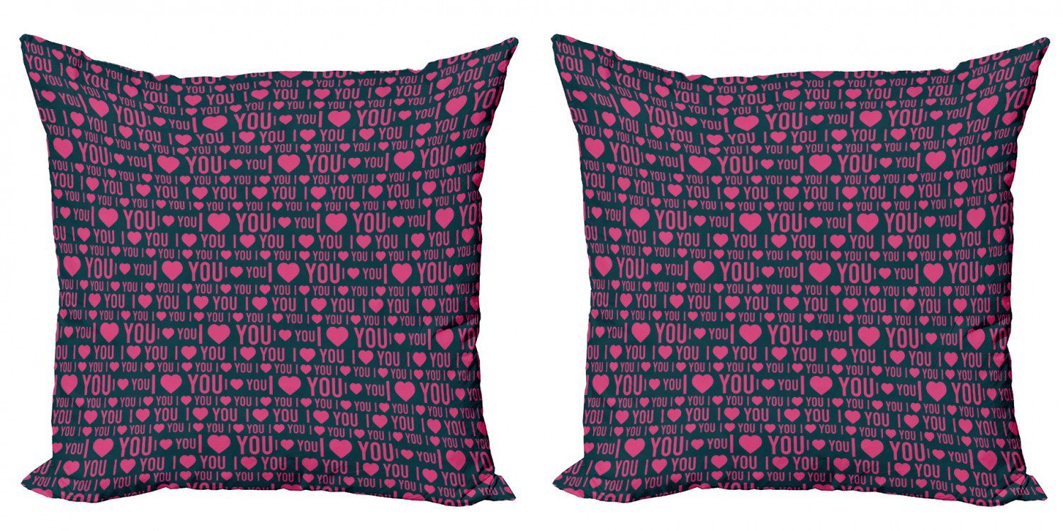 Kissenbezüge Modern Accent Doppelseitiger Digitaldruck, Abakuhaus (2 Stück), Ich liebe dich Romantik Muster-Herz