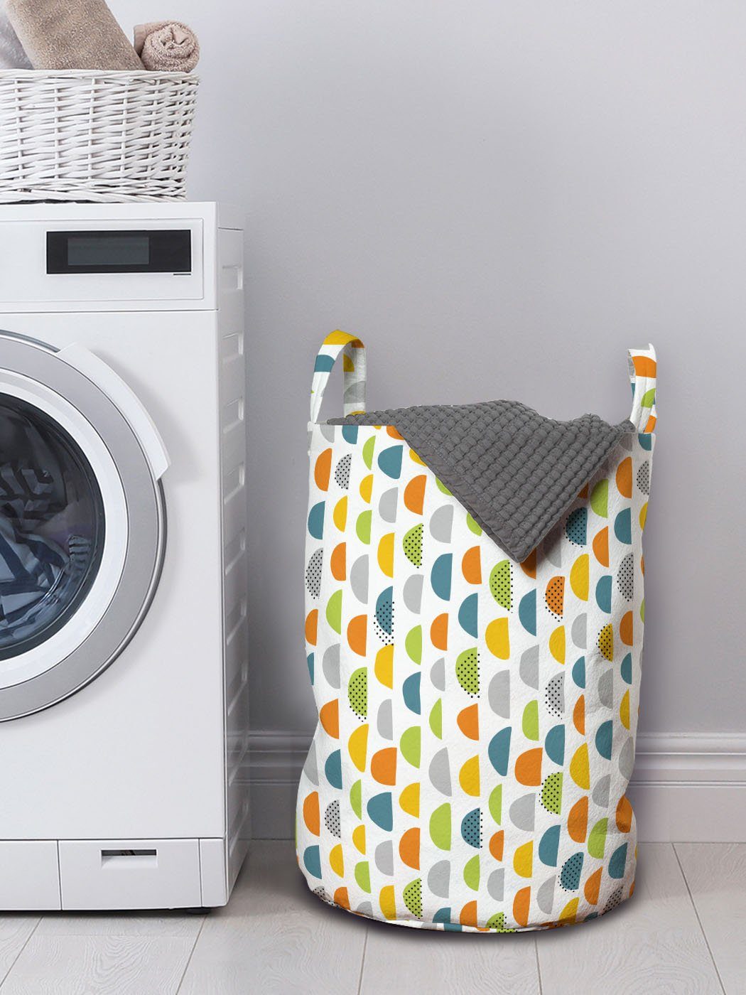 Abakuhaus Wäschesäckchen Wäschekorb Kordelzugverschluss Zier Waschsalons, mit Kreative Griffen für skandinavisch