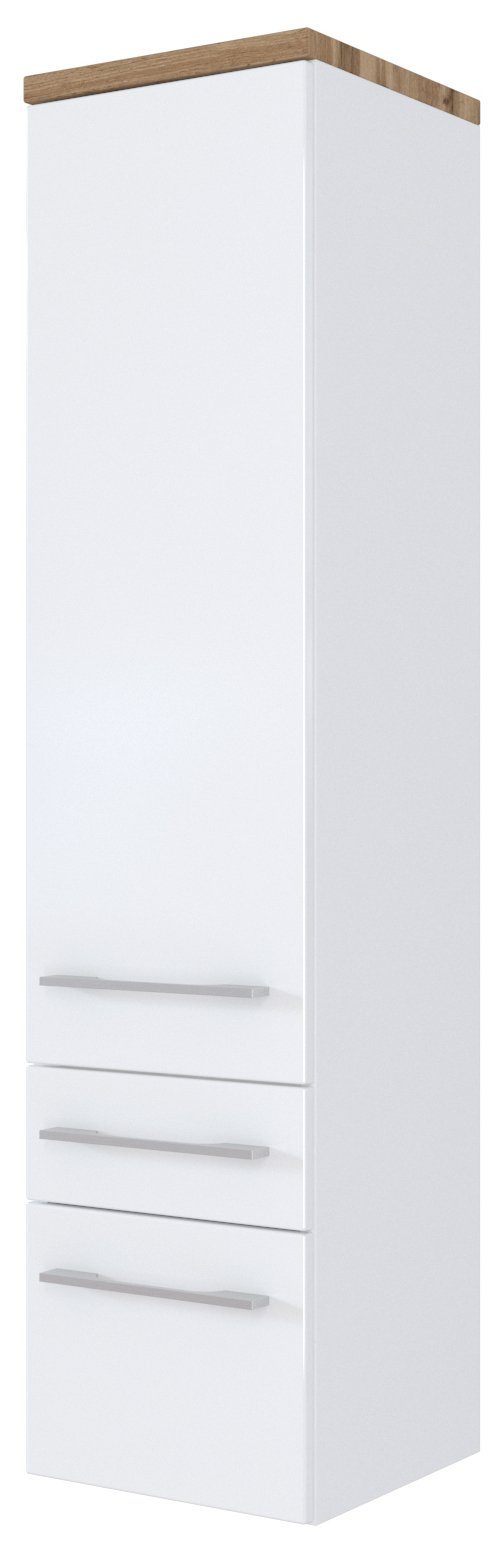 HELD MÖBEL Hochschrank Midischrank Davos 30 cm weiß/matt weiß