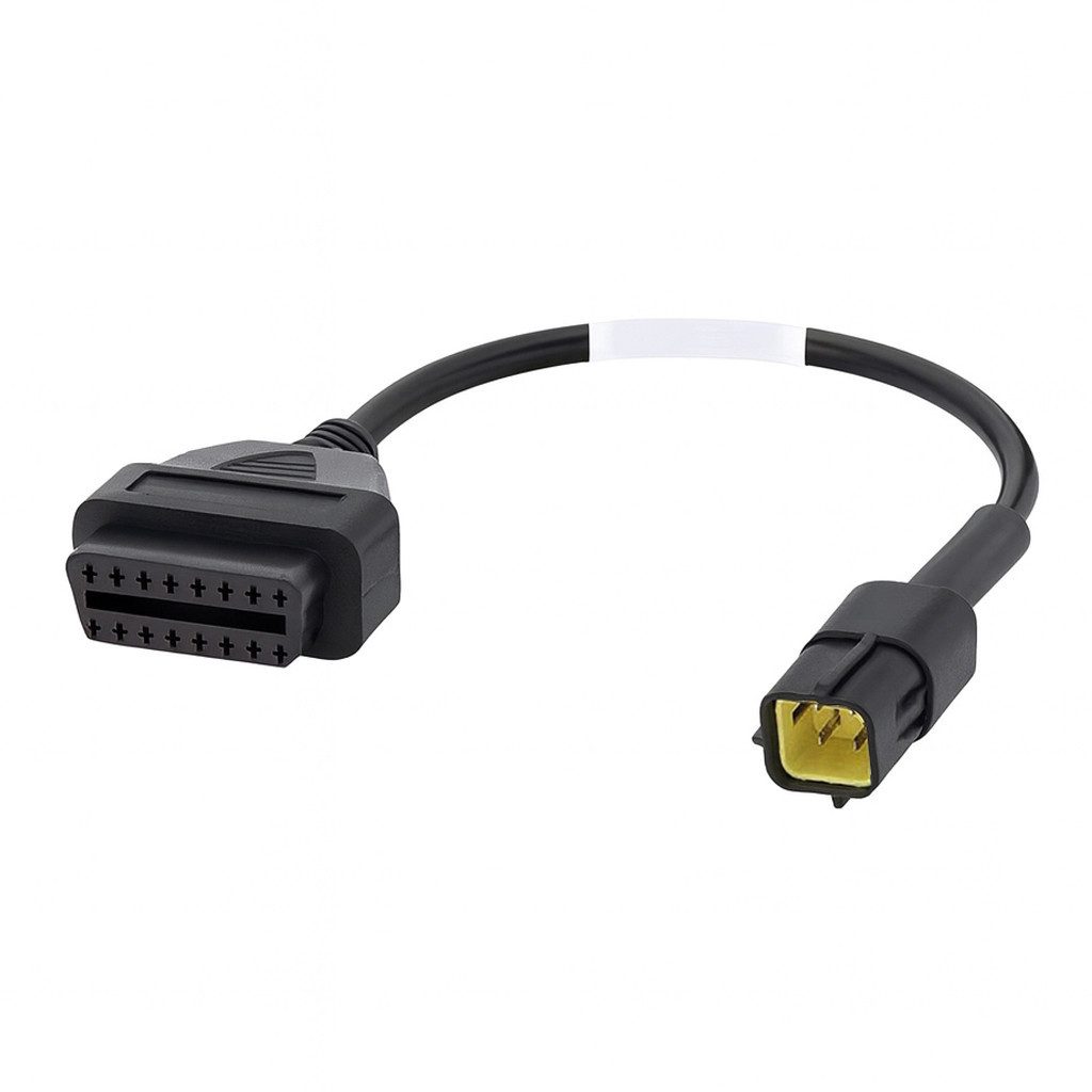 Bolwins L54C Kabel Adapter OBD zu OBD2 4pin auf 16pin 30cm für Kubota Takeuchi Auto-Adapter OBD1 4-Pin Stecker für Kubota, passgenauer Diagnosestecker, robuster Kunststoff, sichere Verbindung zu OBD2 16-Pin Normbuchse, standardisierte Schnittstelle, kompatibel mit gängigen OBD2-Scannern, 30 cm, keine externe Stromversorgung, schnelle Diagnoseverbindung