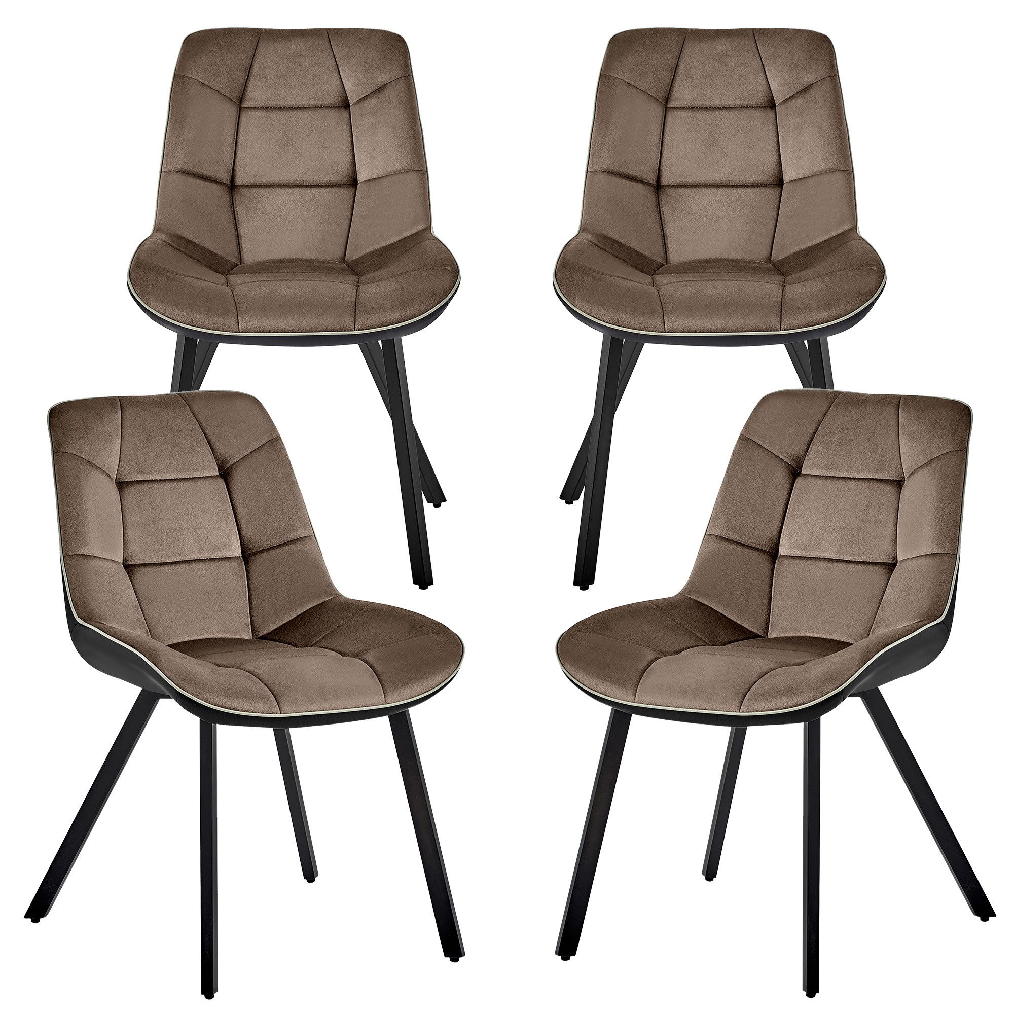 TRISENS Esszimmerstuhl Leonie (Stück, 4 St), Polstersessel mit abgestepptem günstig online kaufen