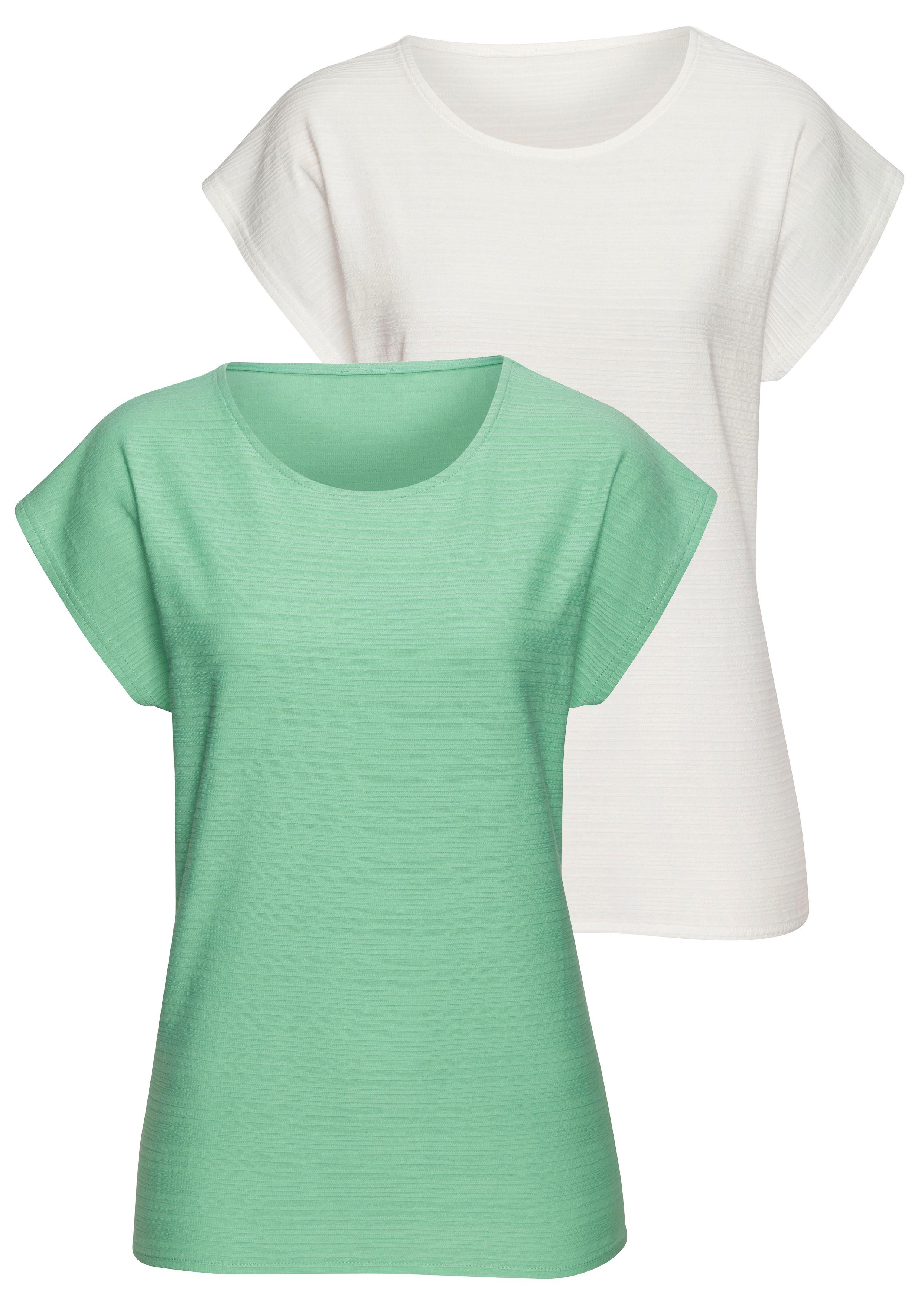 T-Shirt mit modischer Streifenstruktur